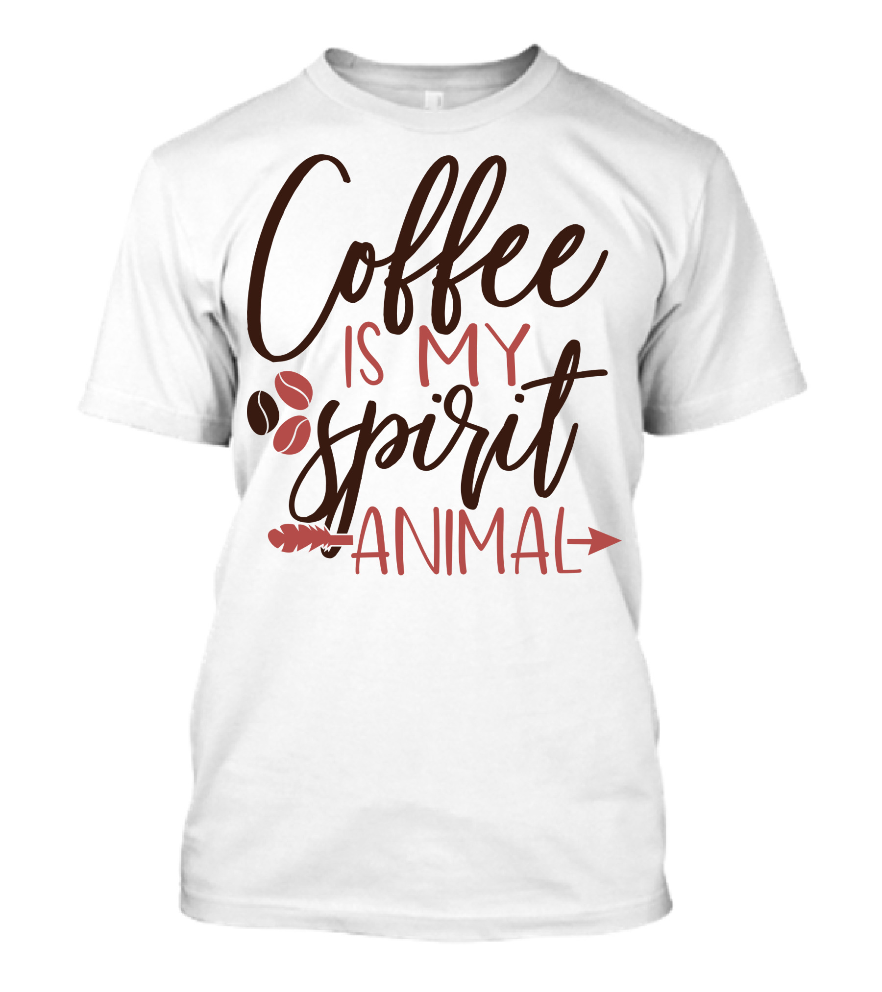 Coffee Is My Spirit Animal Beans Arrow Feather T-Shirt