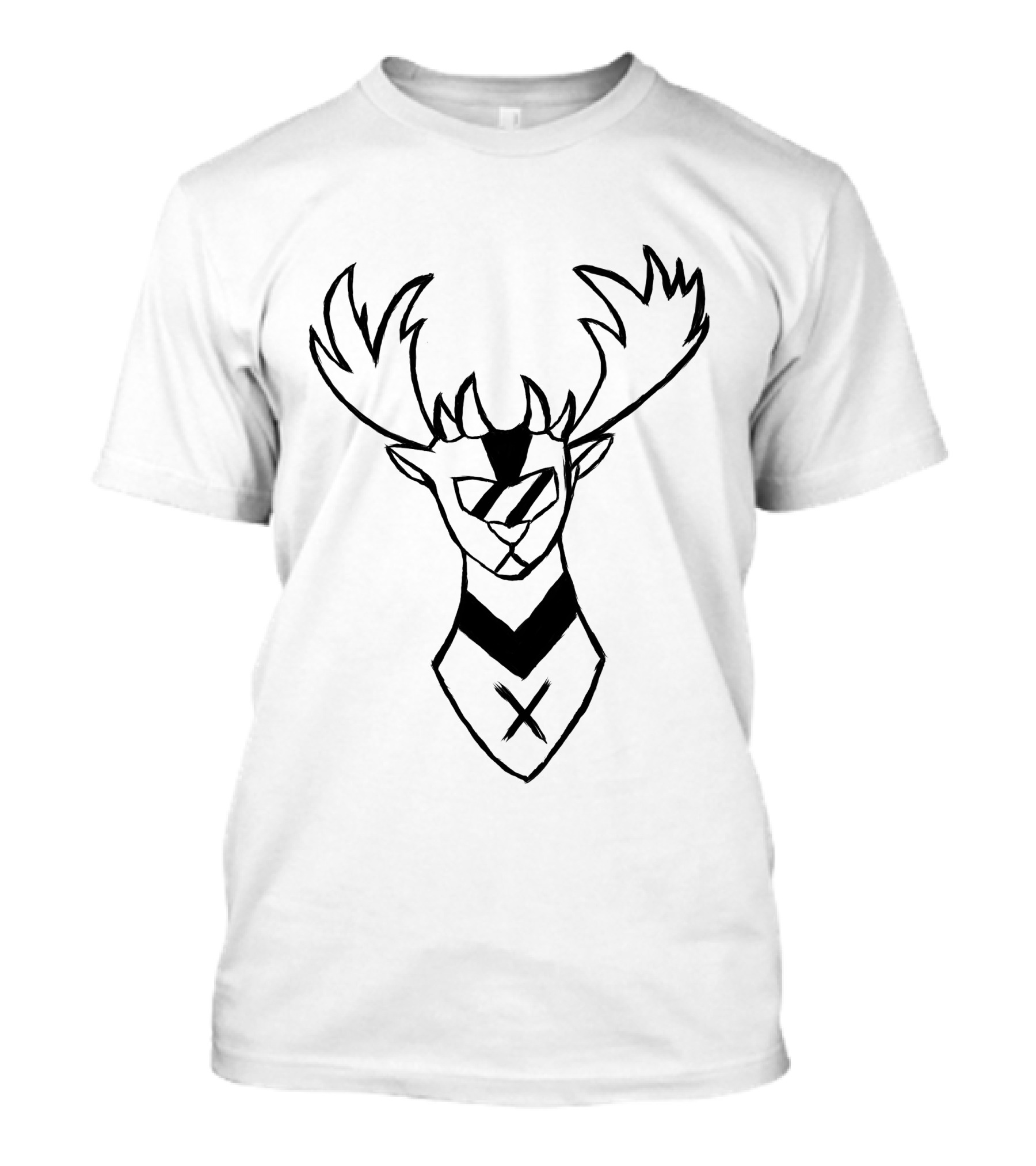 Cyborg Deer Geometric Antler T-Shirt