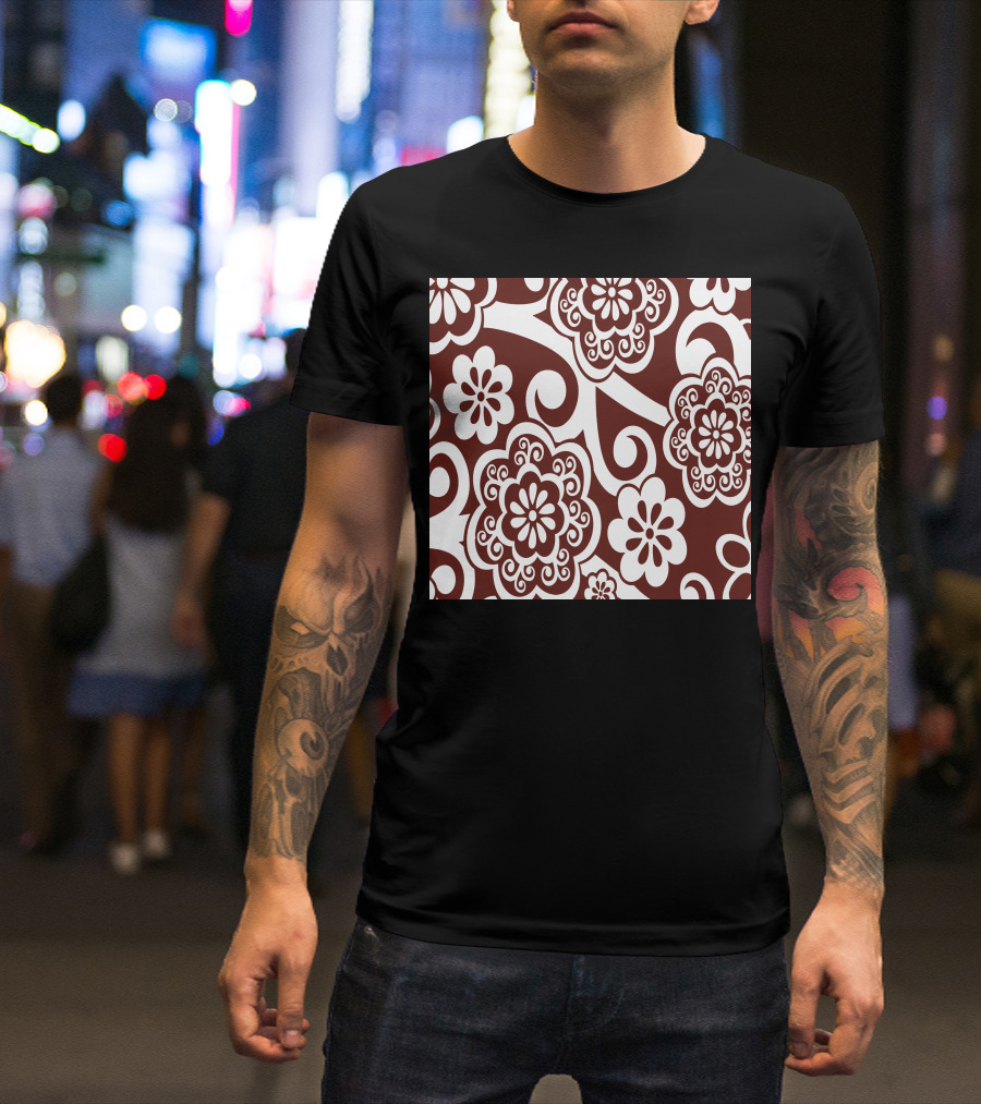 Ethnic Floral Patterns Swirl T-Shirt