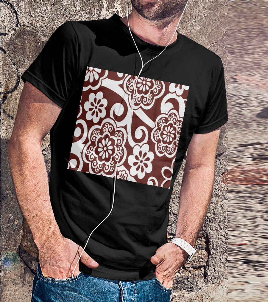 Ethnic Floral Patterns Swirl T-Shirt
