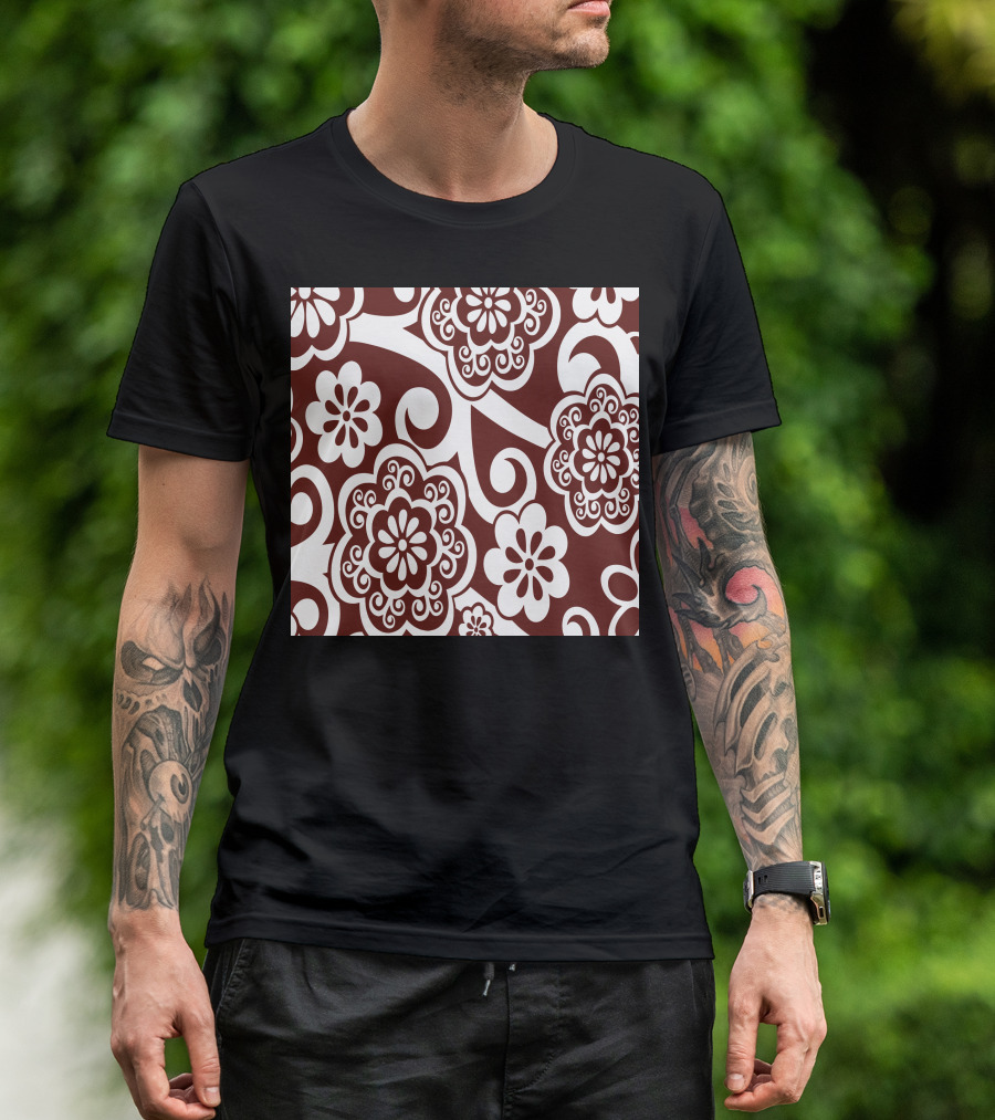 Ethnic Floral Patterns Swirl T-Shirt