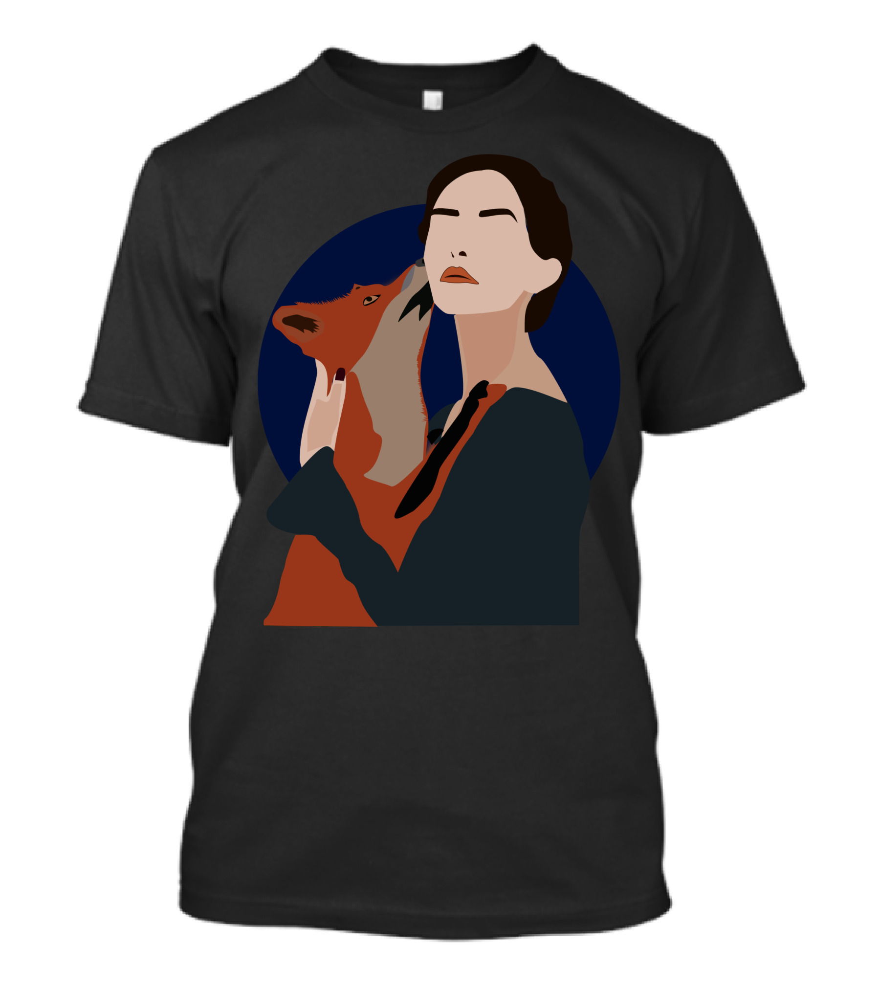 Fc Retro Style Woman And Fox T-Shirt