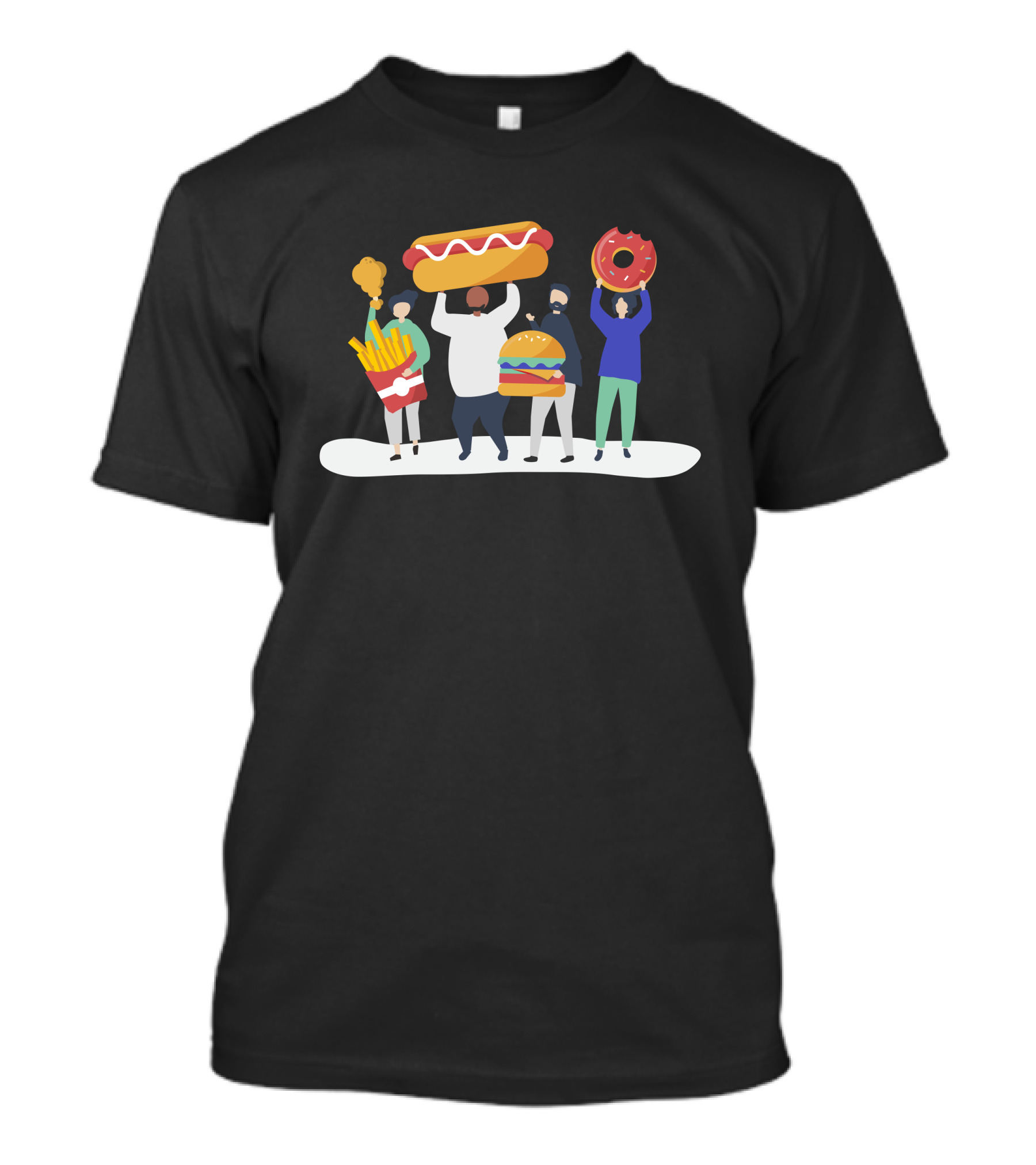 Food Love Fries Hotdog Hamburger Donut T-Shirt