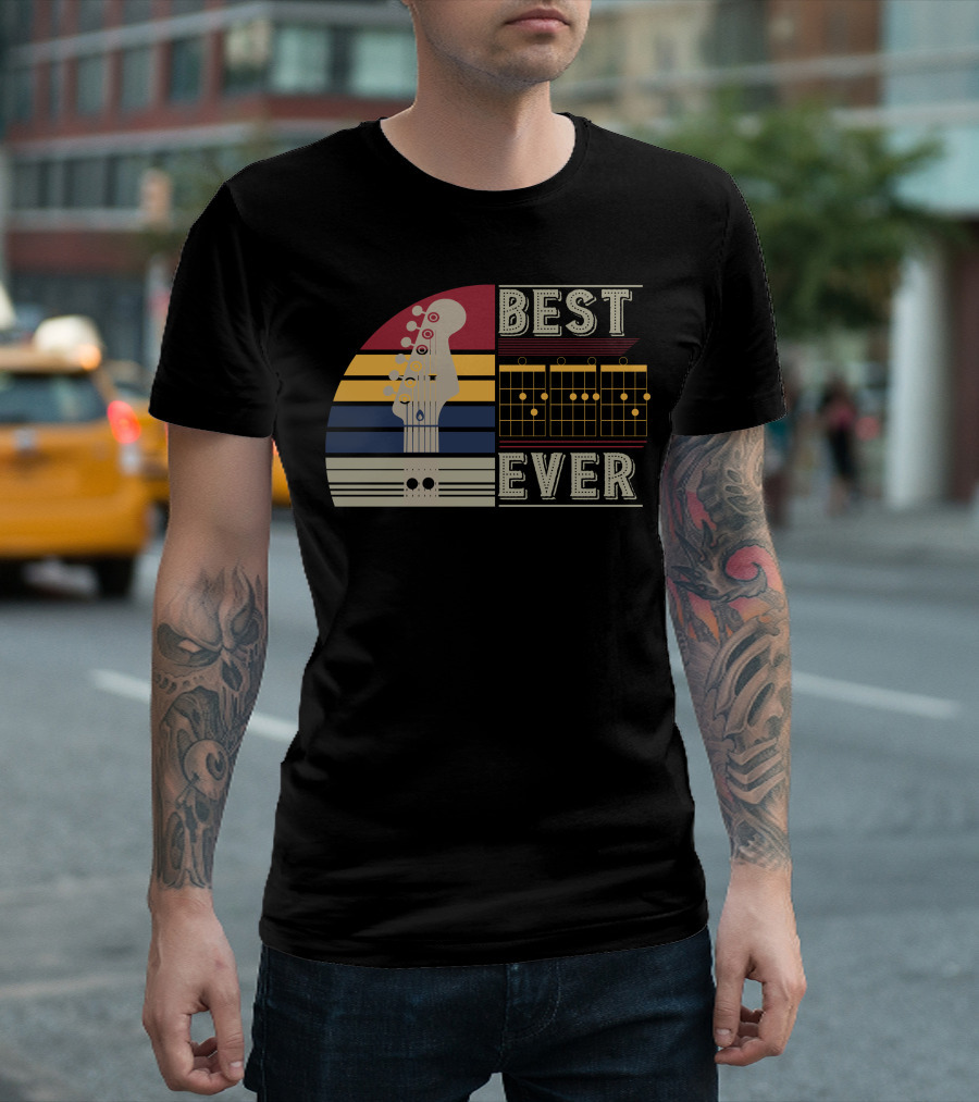 Guitar Dad Best Ever Retro Style Musician's Gift T-Shirt