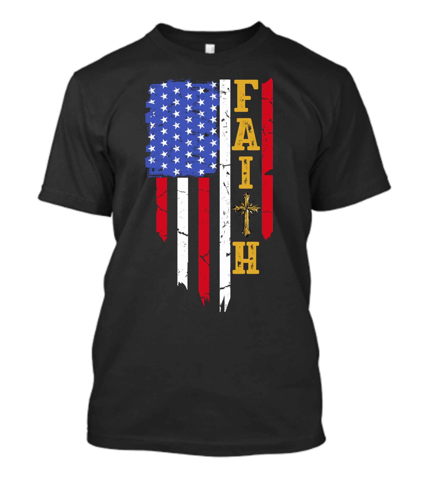 American Flag Faith With Cross T-Shirt