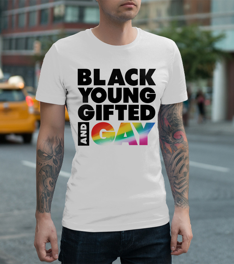 BLACK YOUNG GIFTED AND GAY RAINBOW T-Shirt