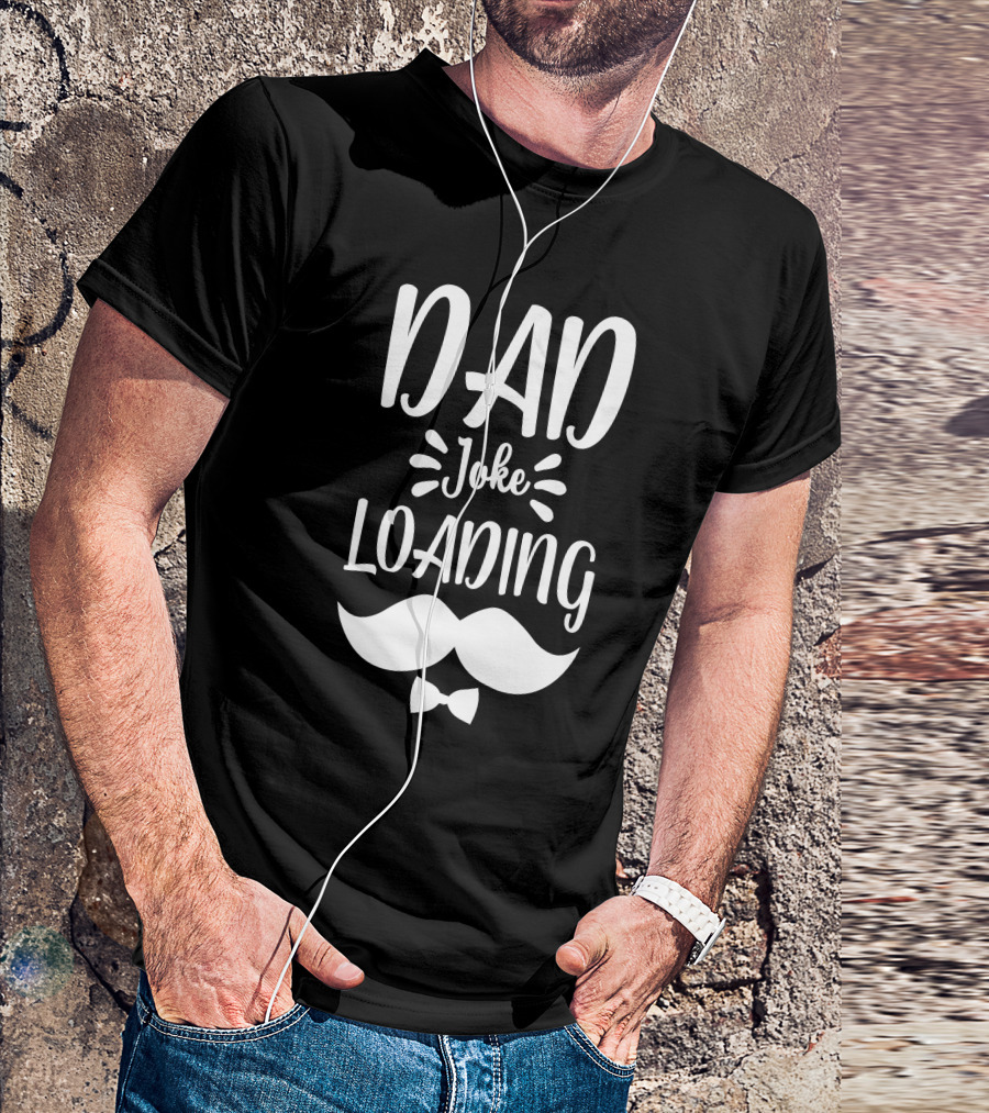DAD JOKE LOADING Mustache Bow Tie T-Shirt