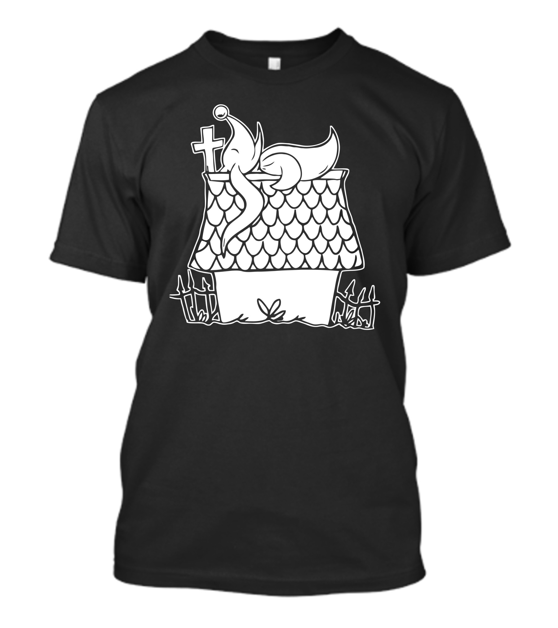 Dead Dog Haunted House Cross Roof Tail Fencing T-Shirt