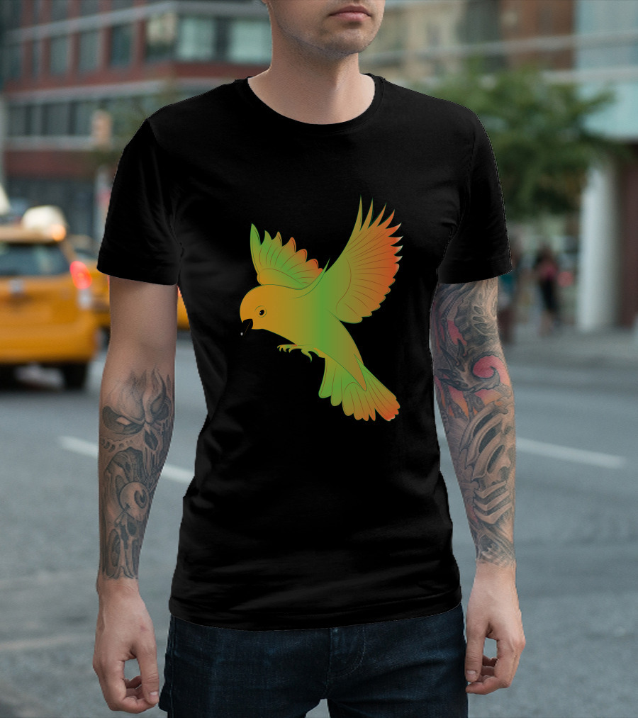 Flying Bird Gradient Wings Colorful Artistry T-Shirt