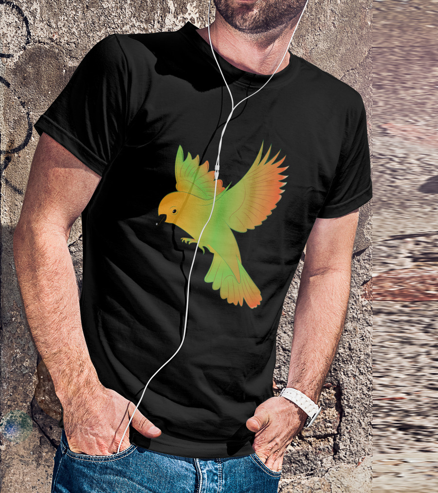 Flying Bird Gradient Wings Colorful Artistry T-Shirt
