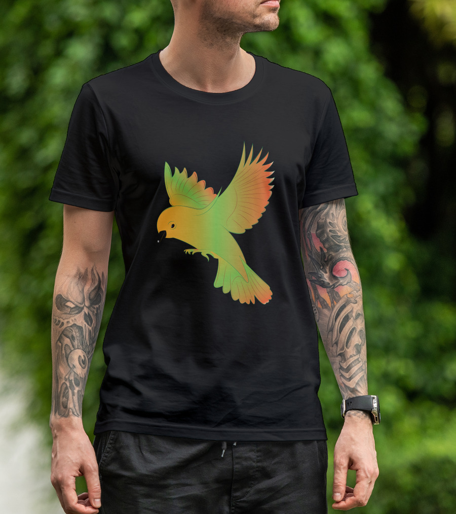 Flying Bird Gradient Wings Colorful Artistry T-Shirt