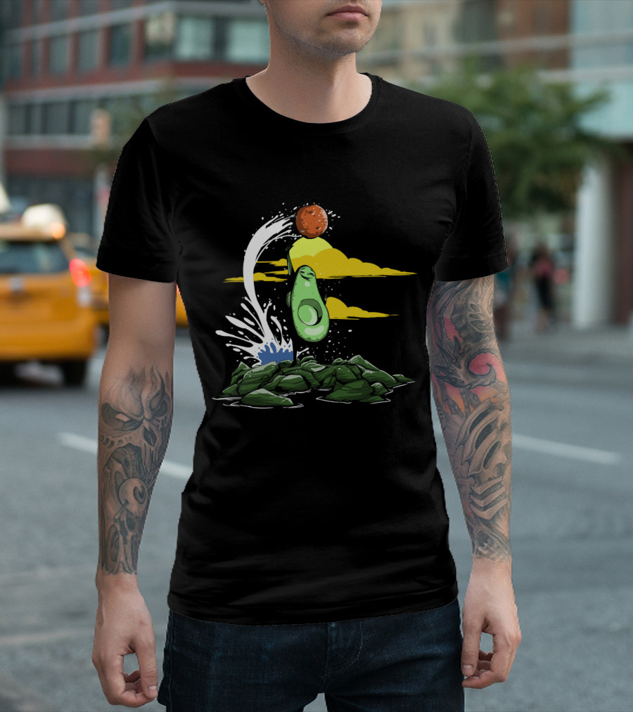 Free The Avocado Basketball Slam Dunk Clouds T-Shirt