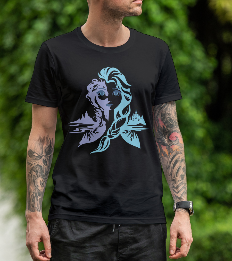 Frozen Elsa Ice Princess Dual Castle Landscape T-Shirt