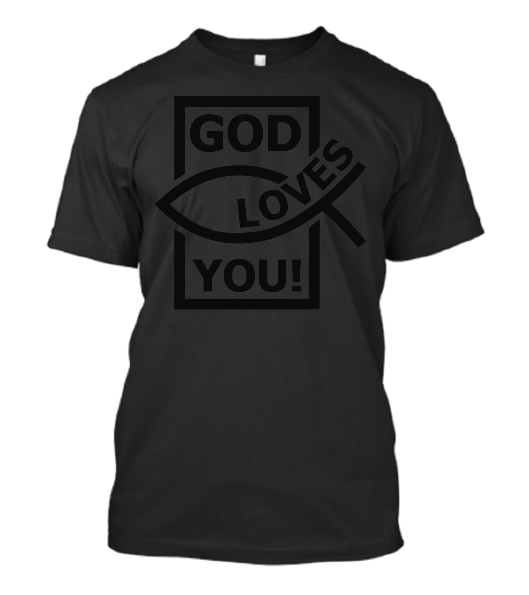 God Loves You Christian Jesus Fish T-Shirt