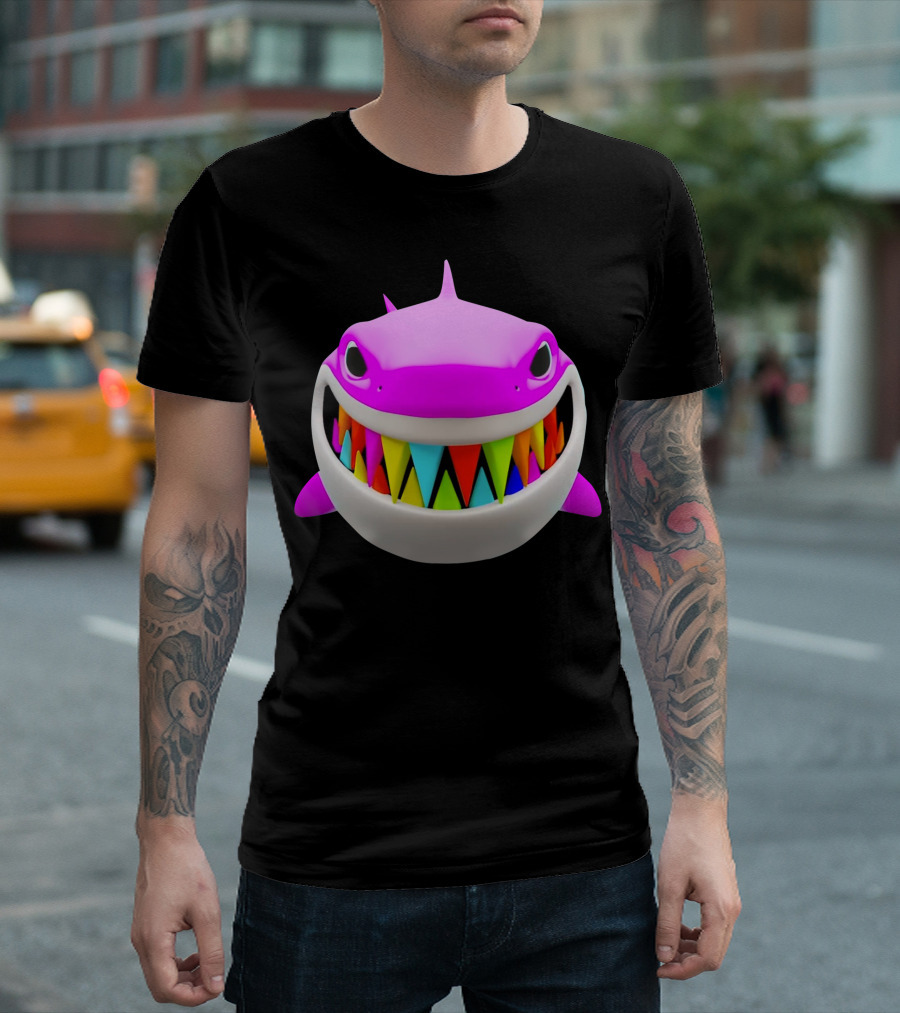 Gooba Shark Colorful Teeth Fantasy Character T-Shirt