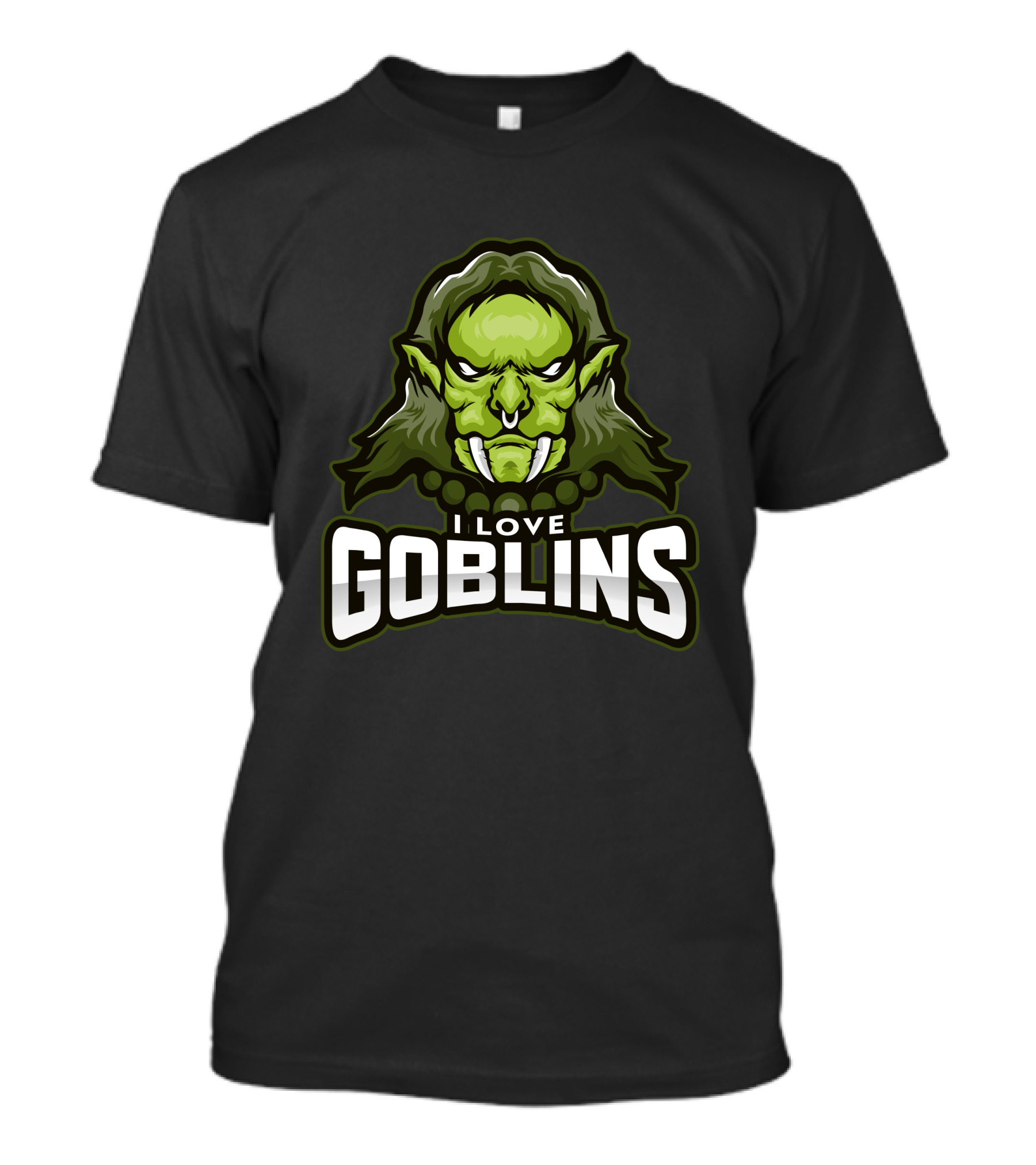 I Love Goblins Green Monster Face T-Shirt