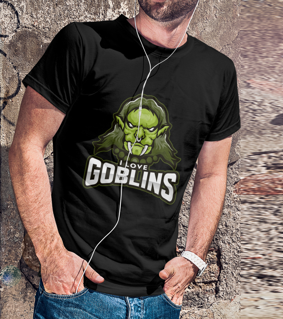 I Love Goblins Green Monster Face T-Shirt
