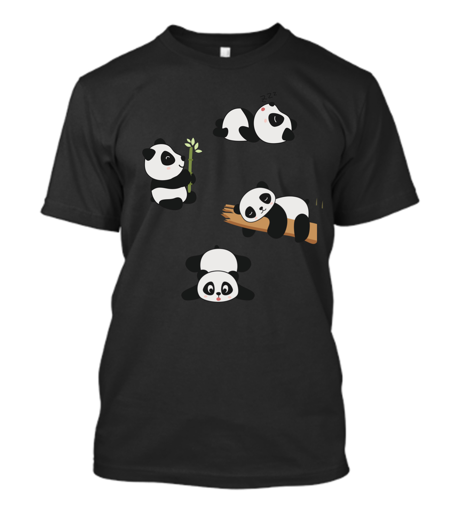 Kids Adorable Sleeping And Playing Panda T-Shirt