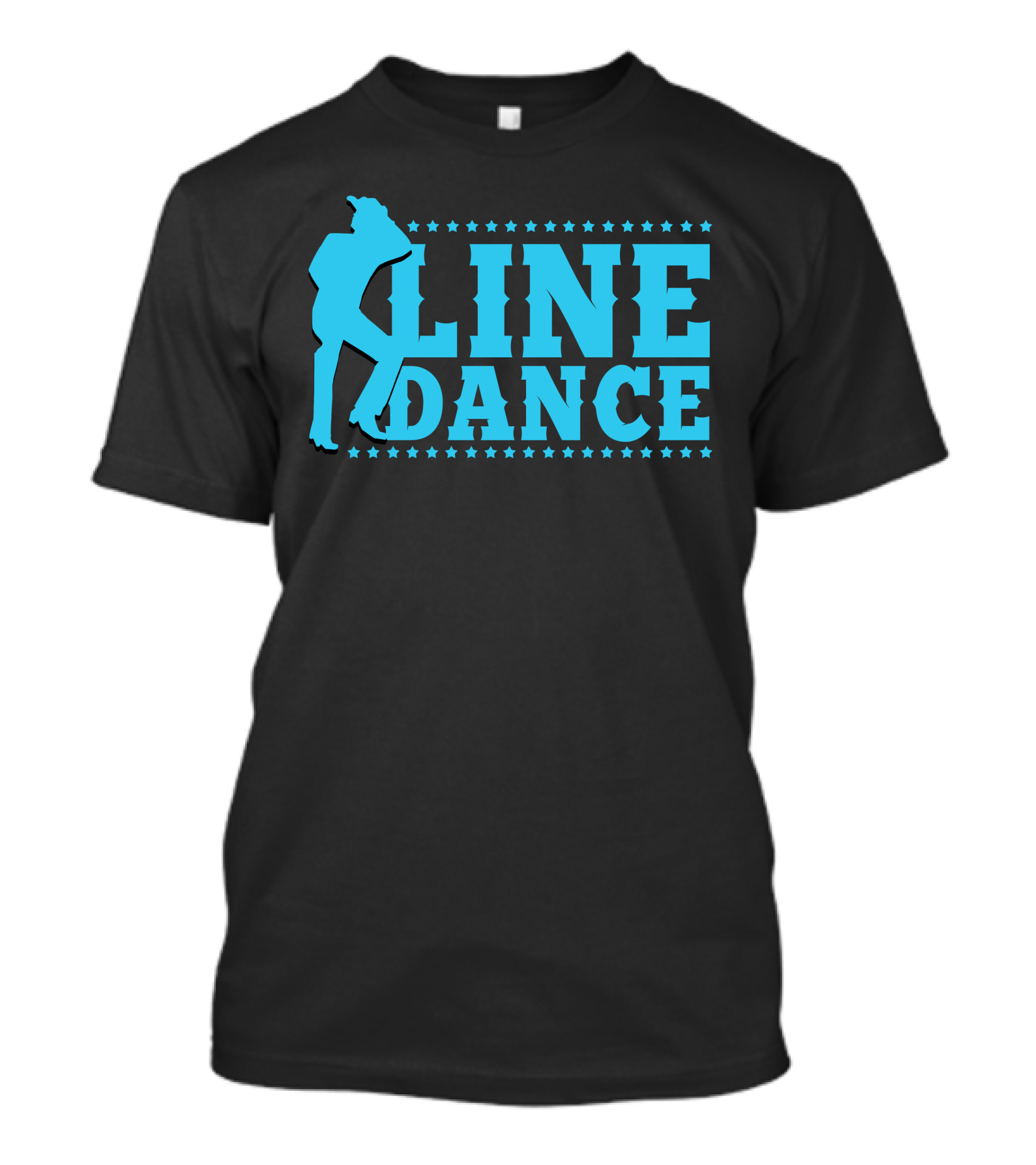 Line Dance Country Western Silhouette With Stars T-Shirt