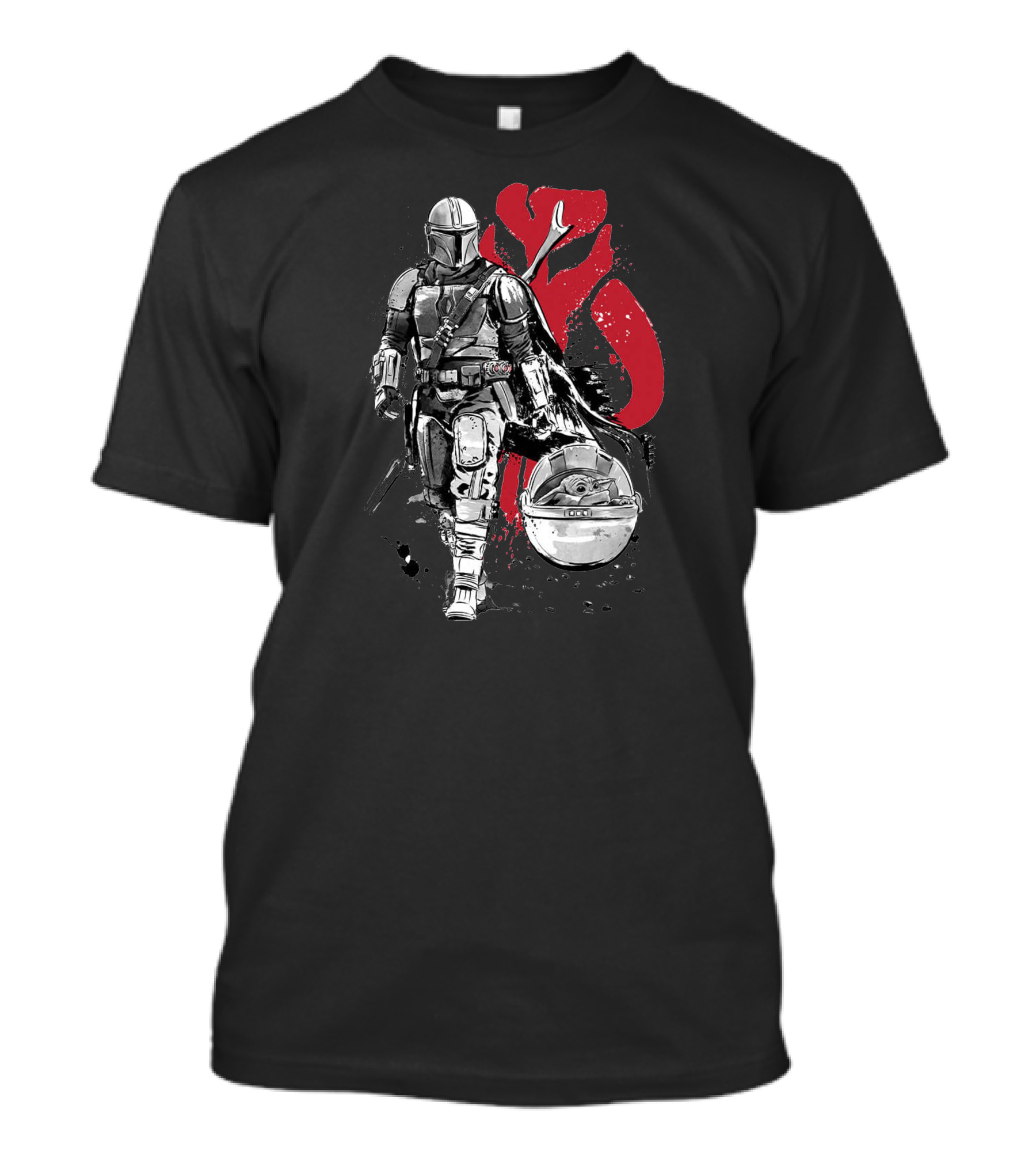 Mandalorian Warrior With Child And Mythosaur T-Shirt
