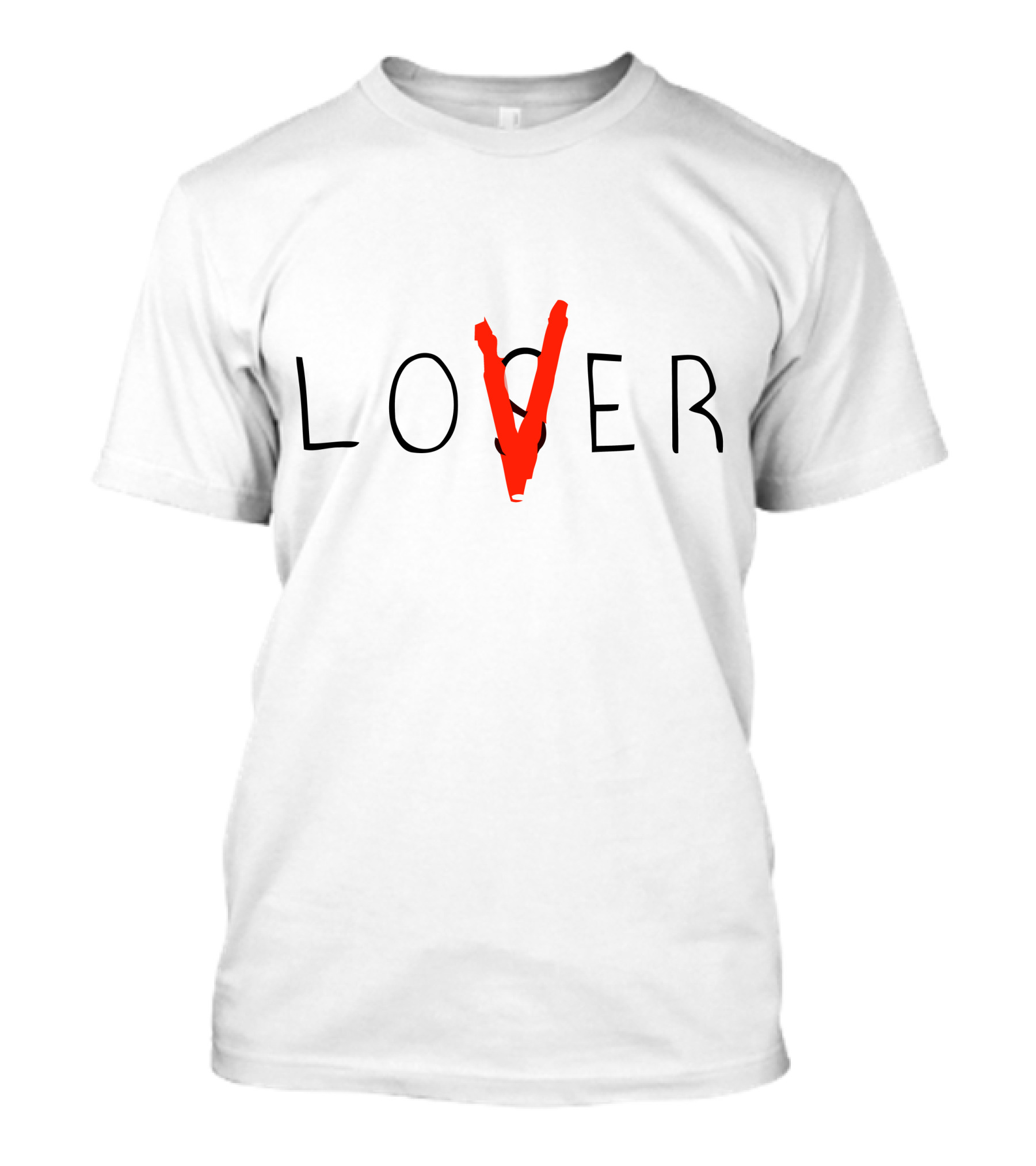 Lover Not Loser V In Red T-Shirt