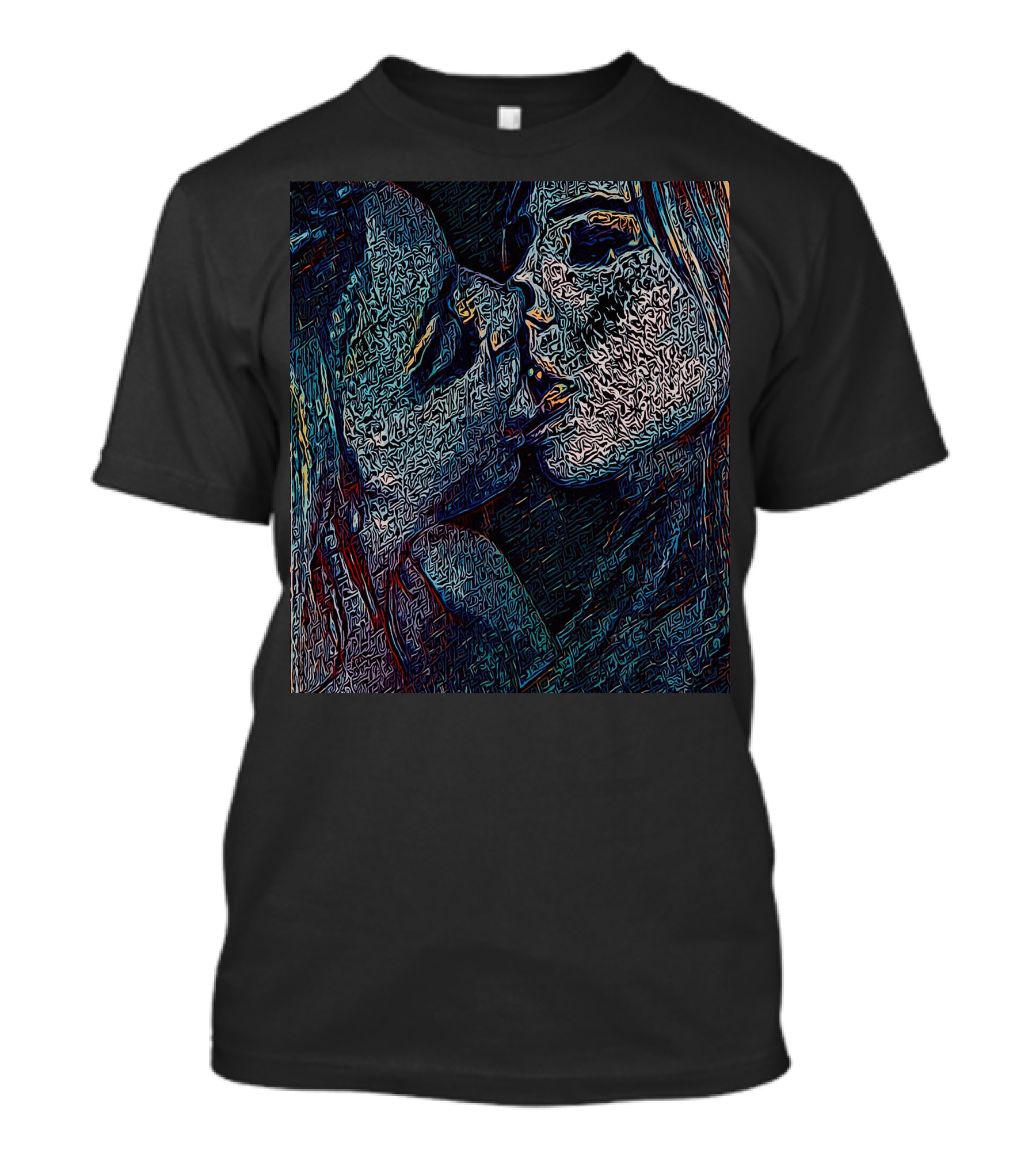 Neon Kiss Abstract Lovers T-Shirt