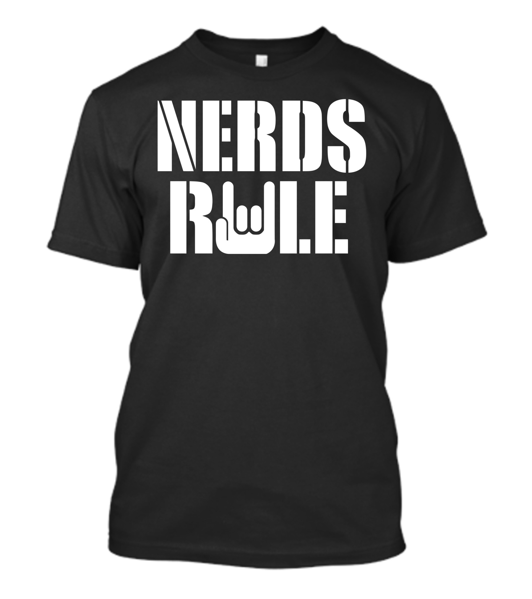 NERDS RULE Rock Hand Gesture T-Shirt