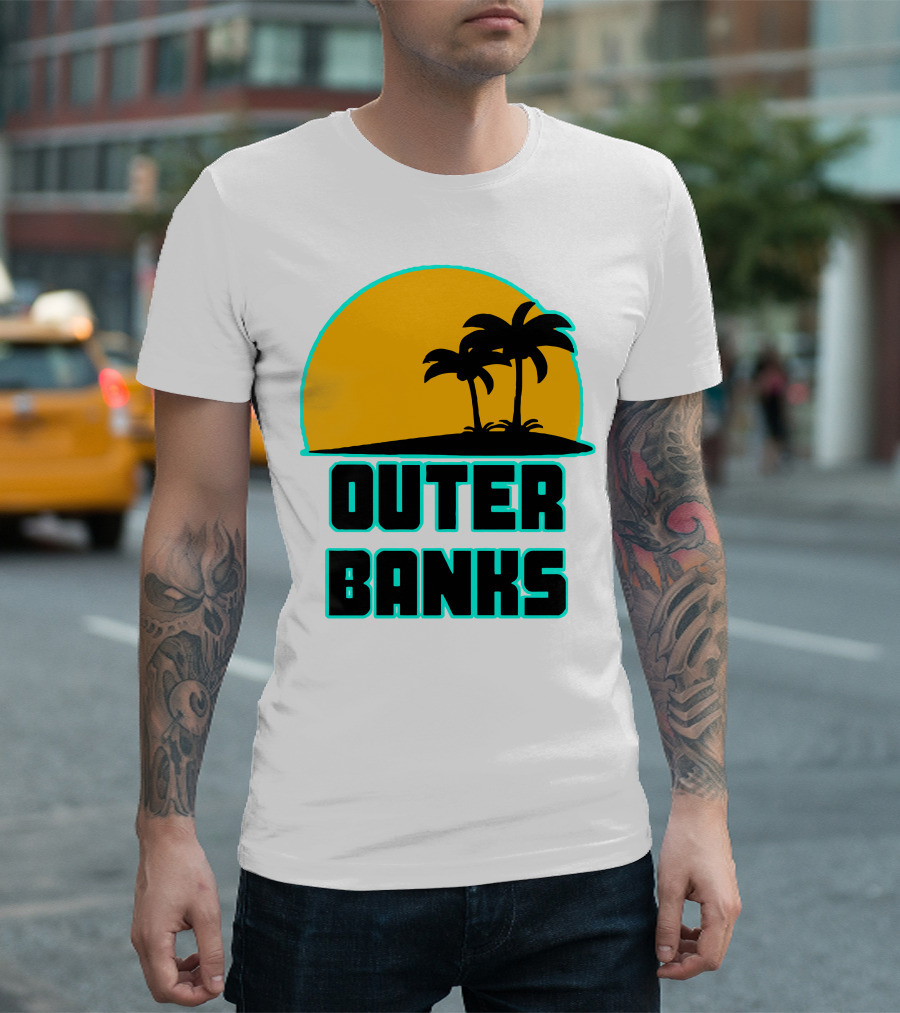 Outer Banks Sunset with Palm Trees T-Shirt