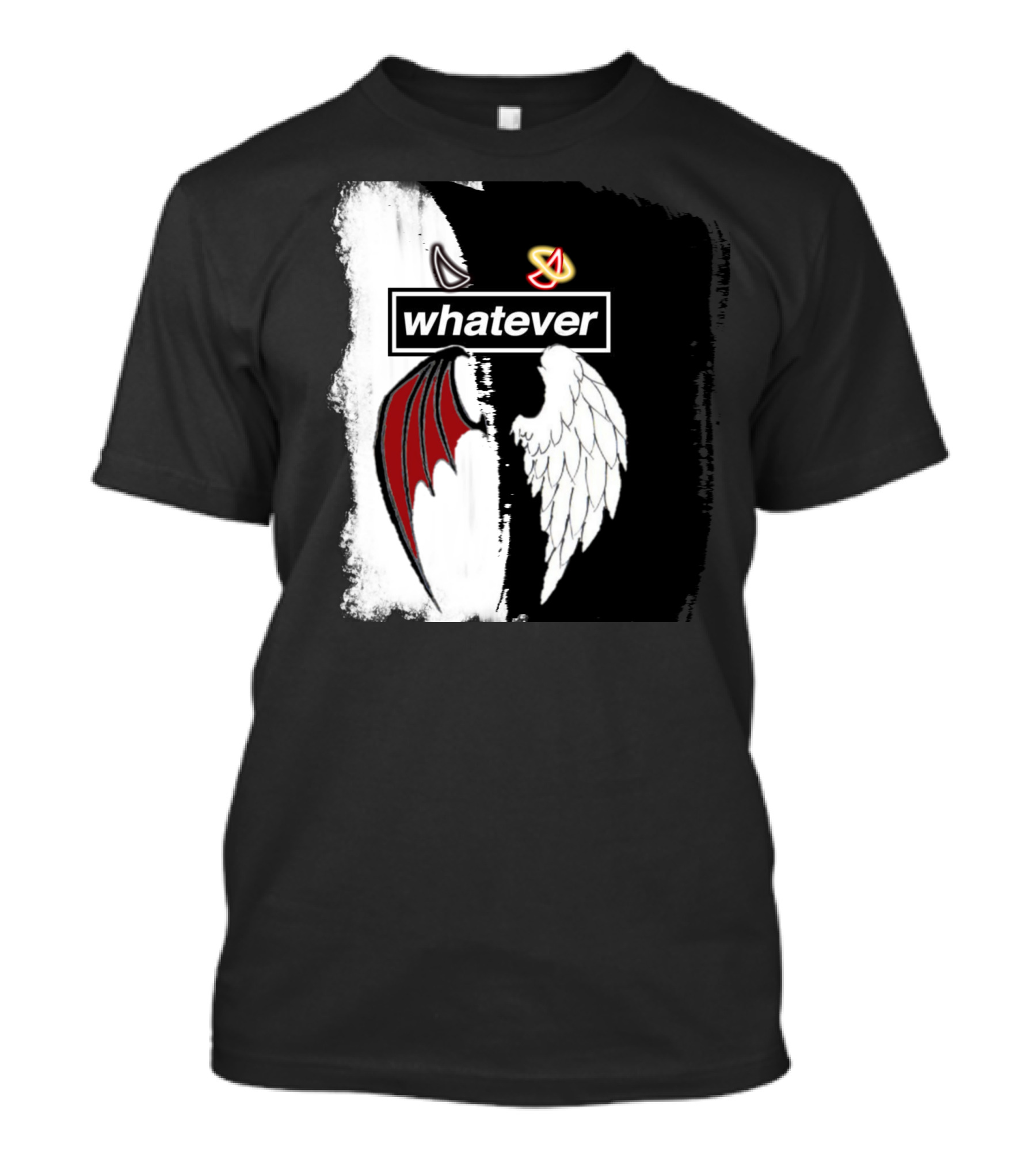 Whatever Angel Devil Wings Yin Yang T-Shirt