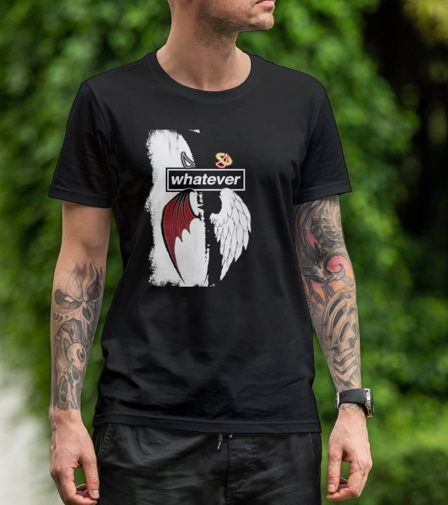 Whatever Angel Devil Wings Yin Yang T-Shirt