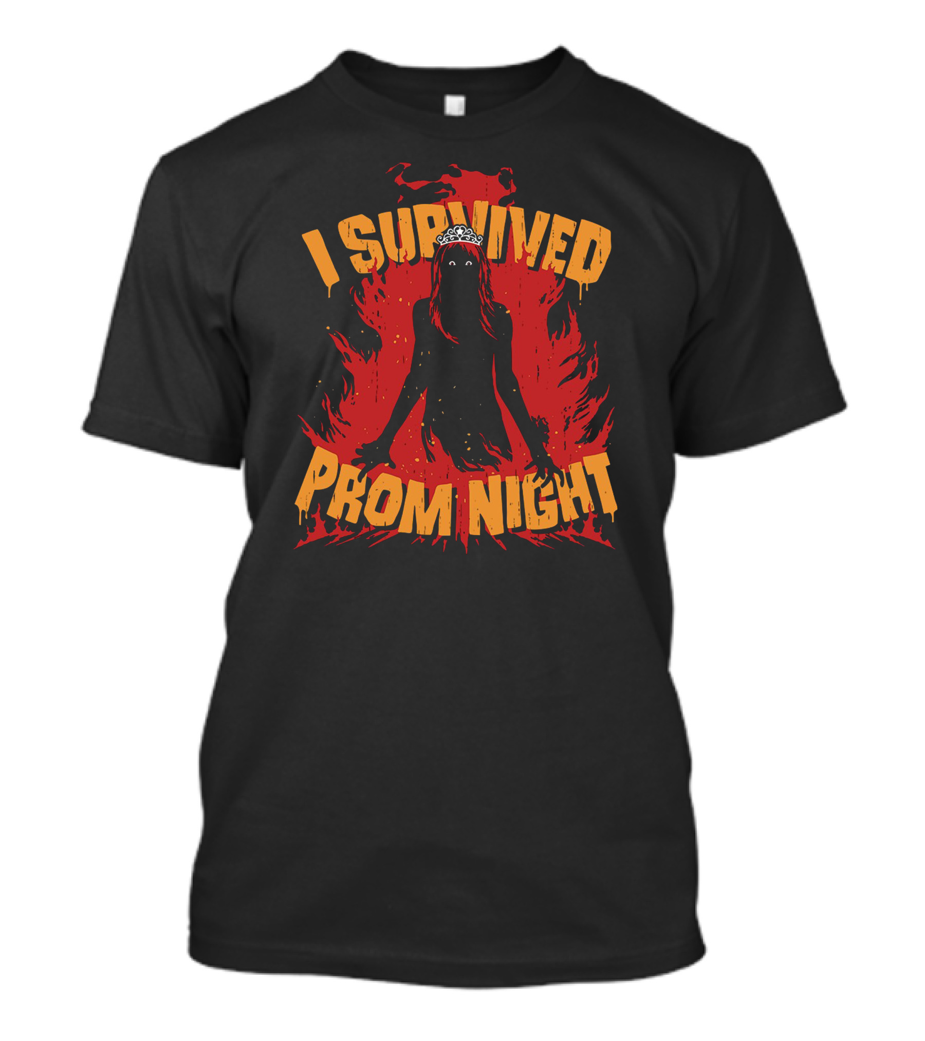 I Survived Prom Night Fiery Silhouette Tiara T-Shirt