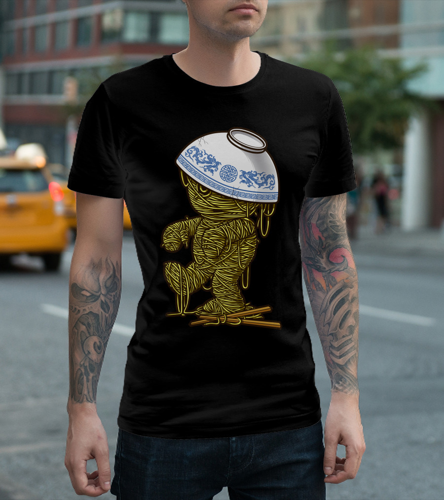 Return Of Ramenses Noodle Creature With Blue Pattern Bowl Hat T-Shirt