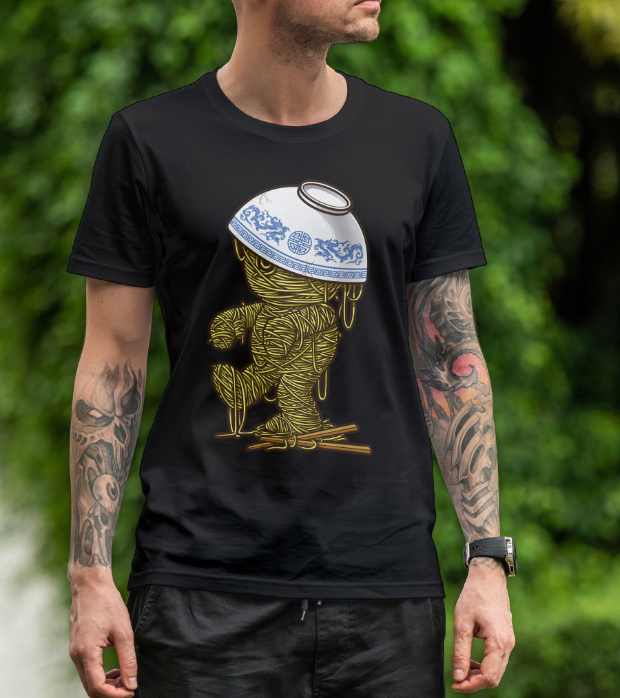 Return Of Ramenses Noodle Creature With Blue Pattern Bowl Hat T-Shirt