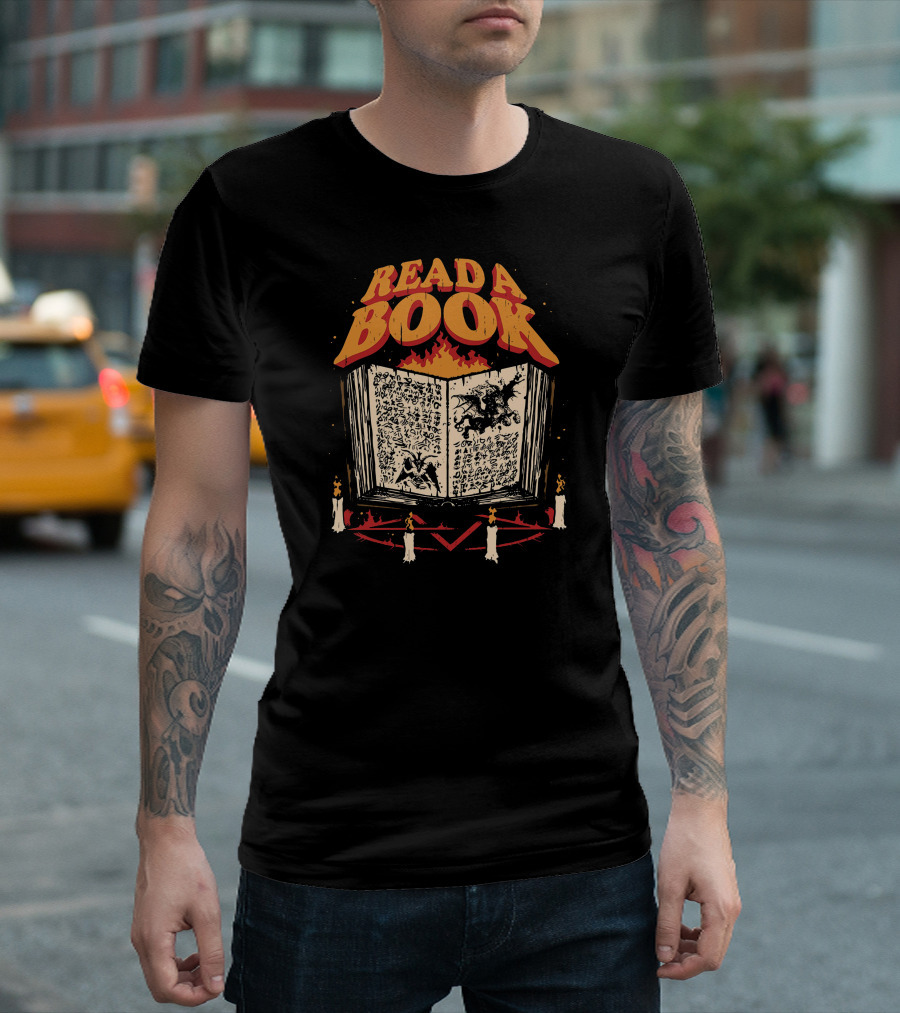 Read A Book Embrace The Magic With Mystical Flames And Enchanted Rituals T-Shirt