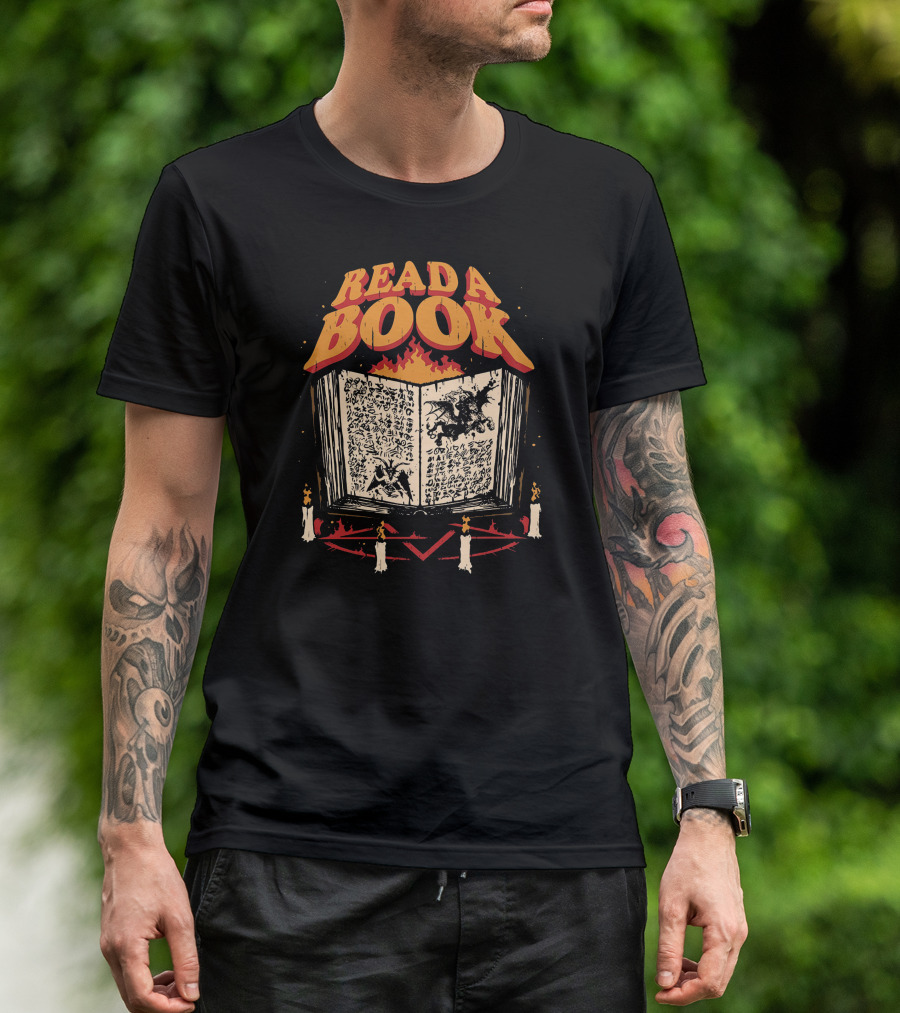 Read A Book Embrace The Magic With Mystical Flames And Enchanted Rituals T-Shirt