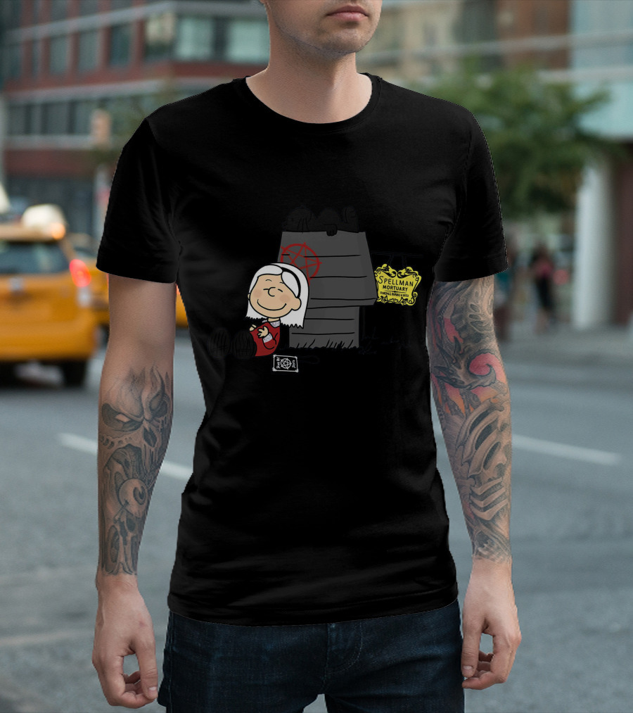 Sabrina Brown Spellman Mortuary Peanuts Mashup T-Shirt