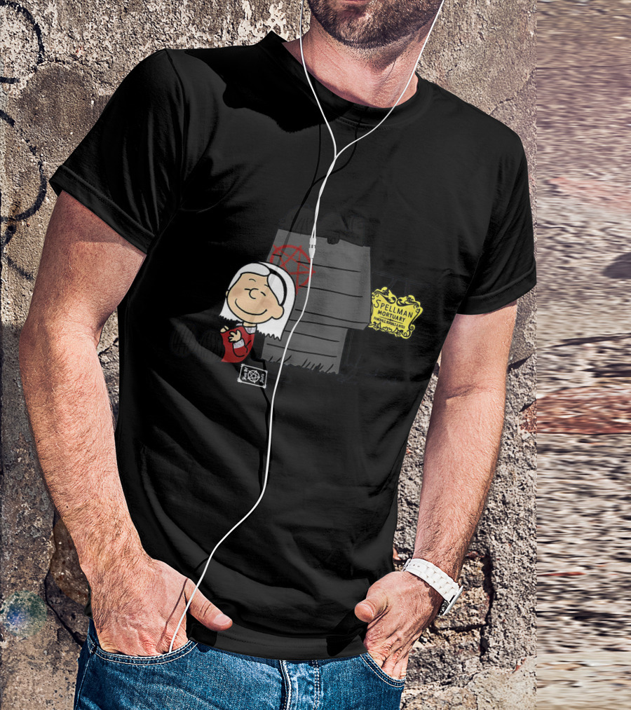 Sabrina Brown Spellman Mortuary Peanuts Mashup T-Shirt