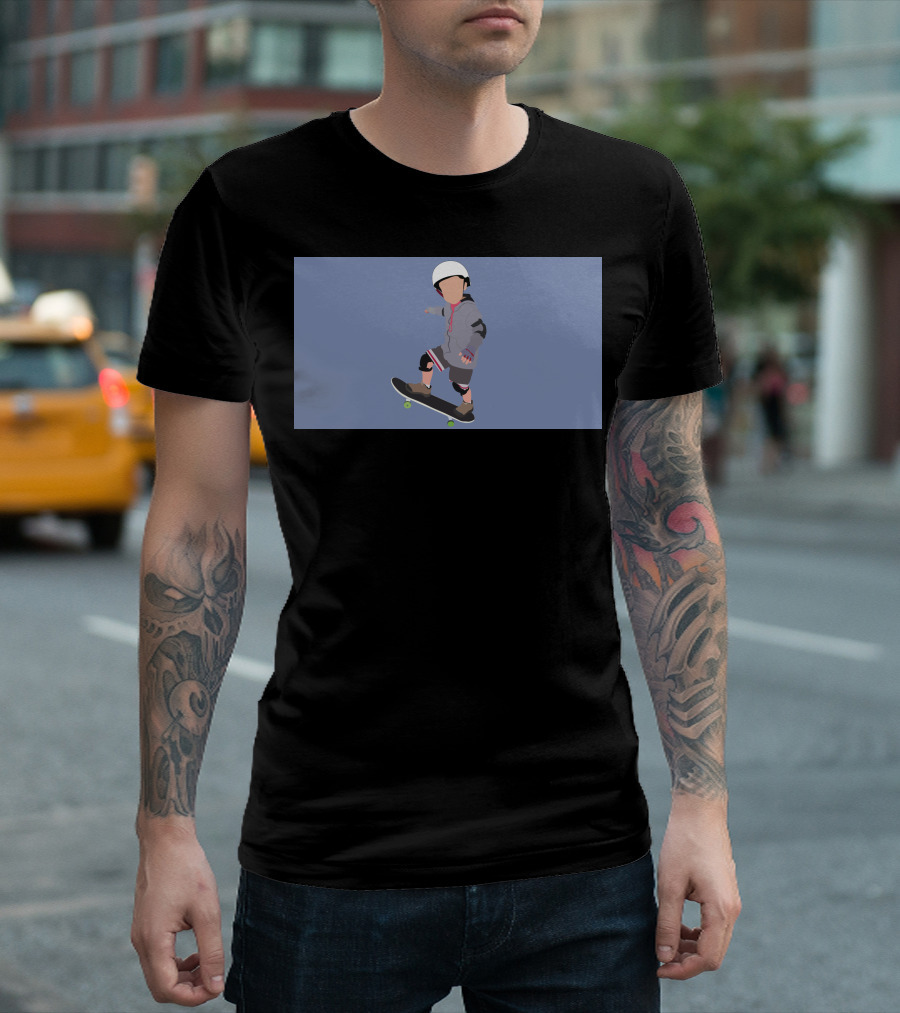 Skateboard Kid In Helmet And Gear T-Shirt