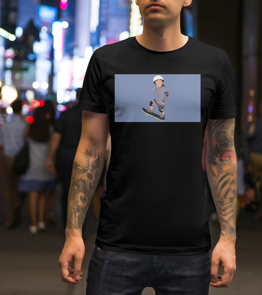 Skateboard Kid In Helmet And Gear T-Shirt