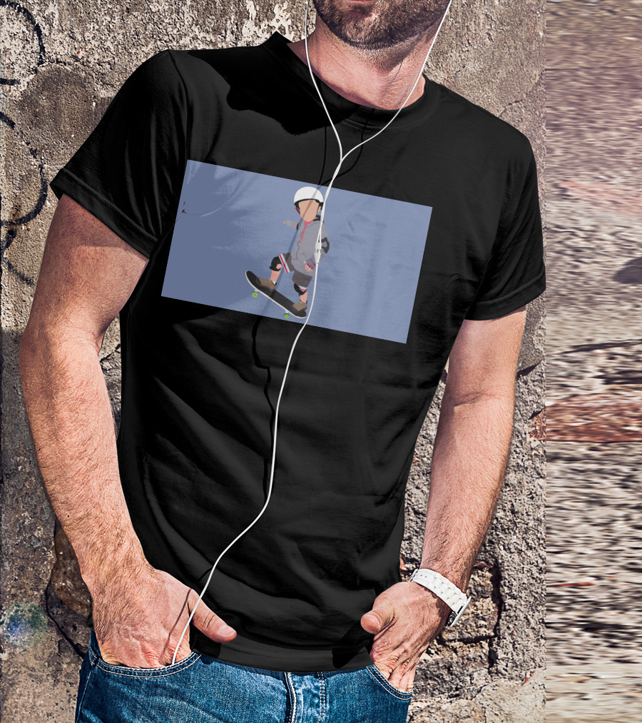 Skateboard Kid In Helmet And Gear T-Shirt