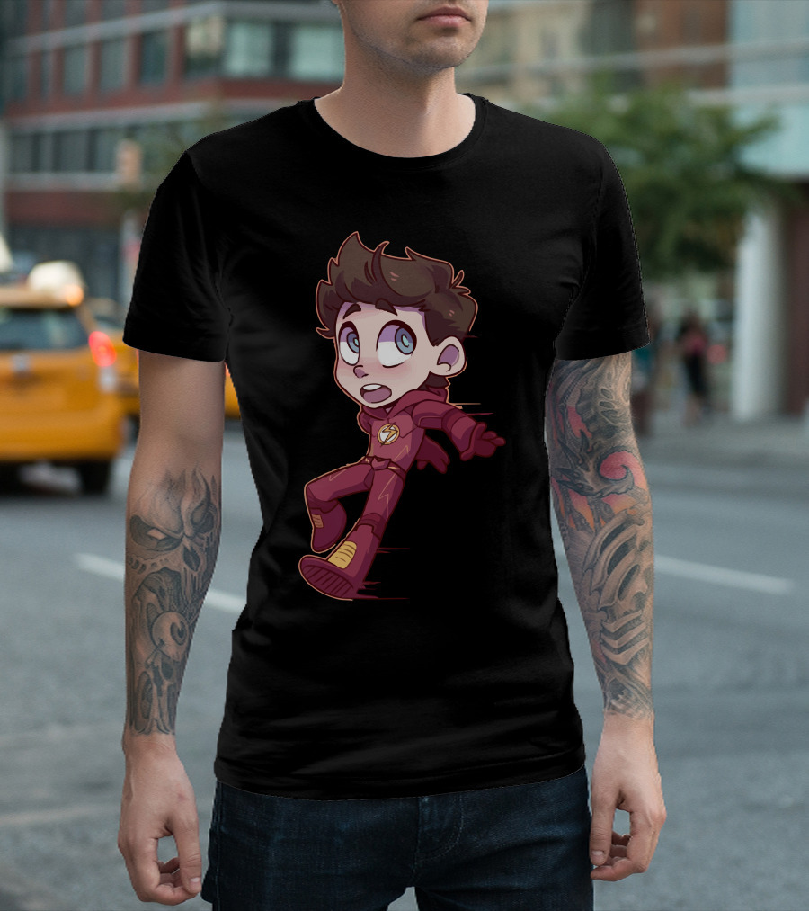 The Flash Chibi Character Low Poly Zoomout Effect T-Shirt
