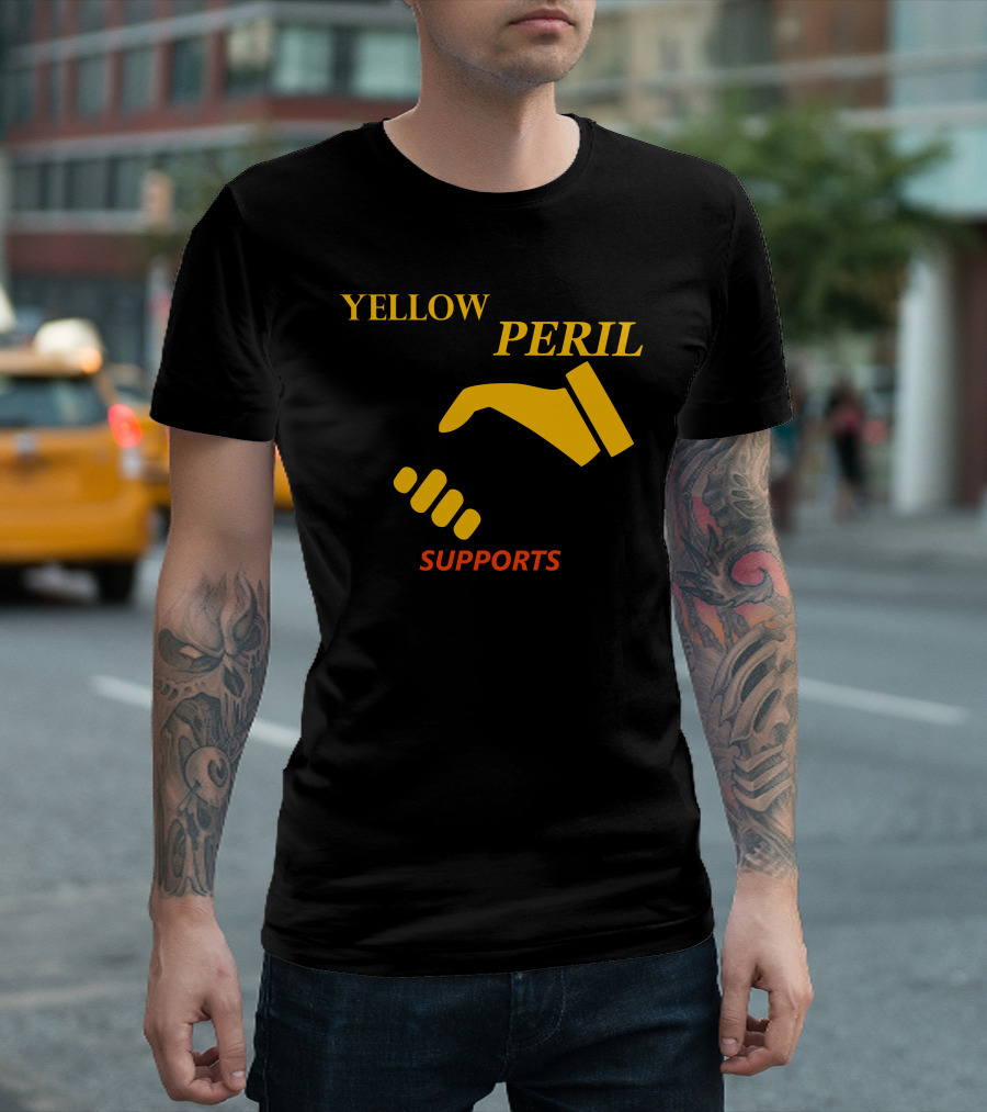 YELLOW PERIL SUPPORTS BLACK LIVES Handshake T-Shirt