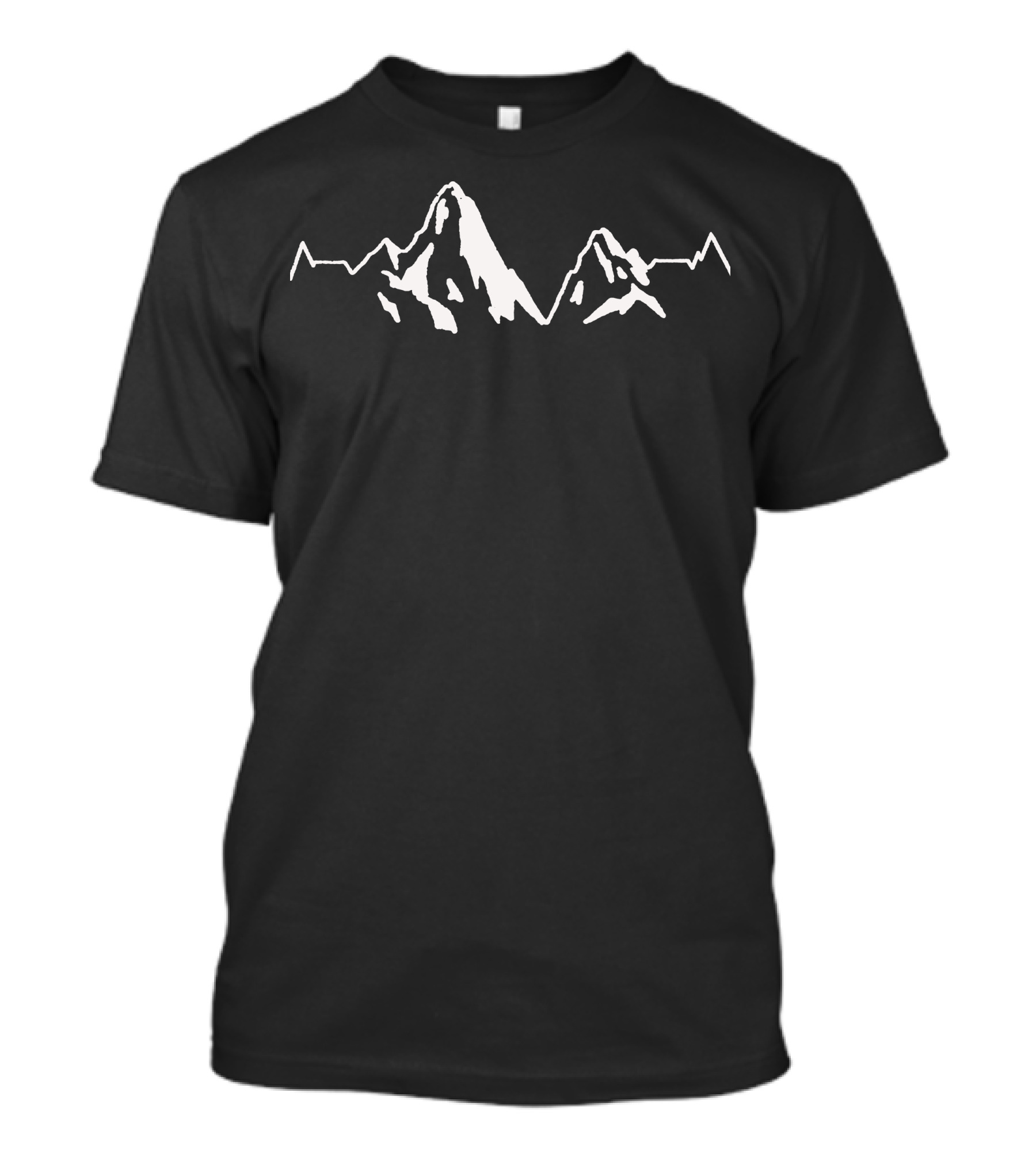 Adventure Mountain Peaks With Heartbeat Line T-Shirt