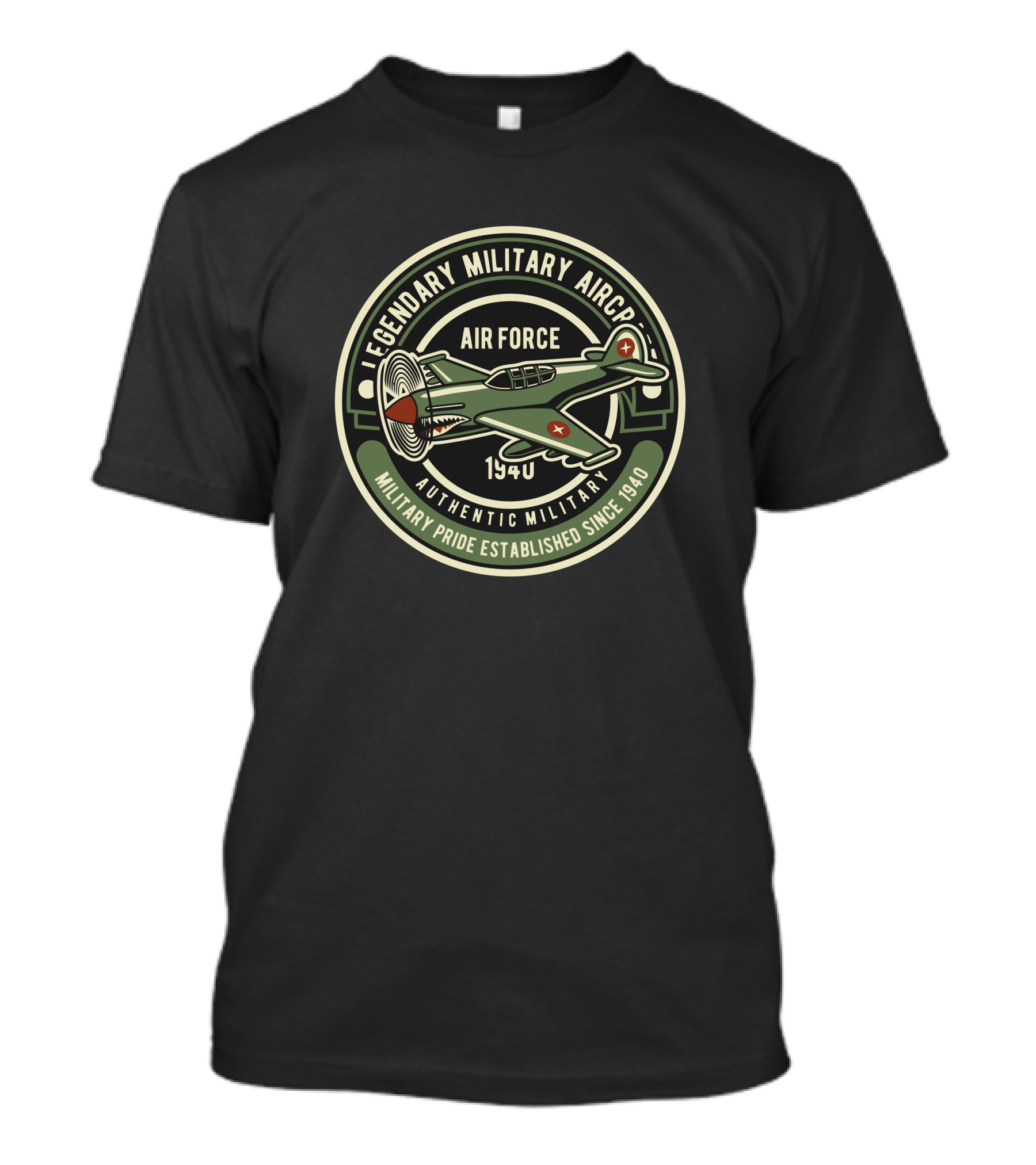 Legendary Military Aircraft Air Force 1940 Authentic Military Pride Established Since 1940 T-Shirt