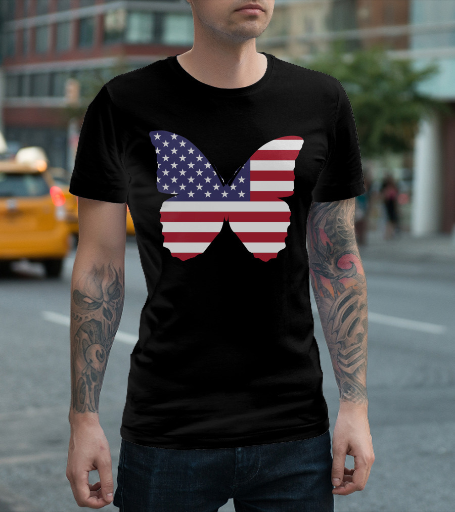 American Flag Butterfly T-Shirt