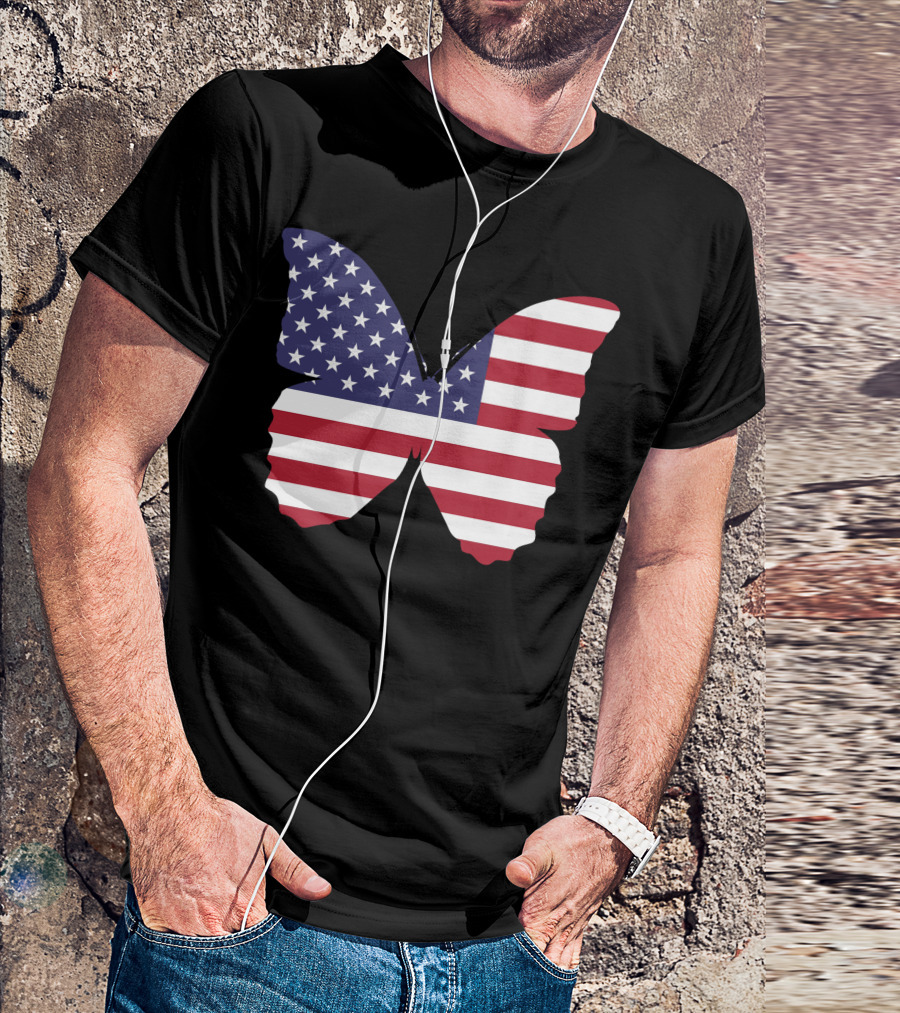 American Flag Butterfly T-Shirt