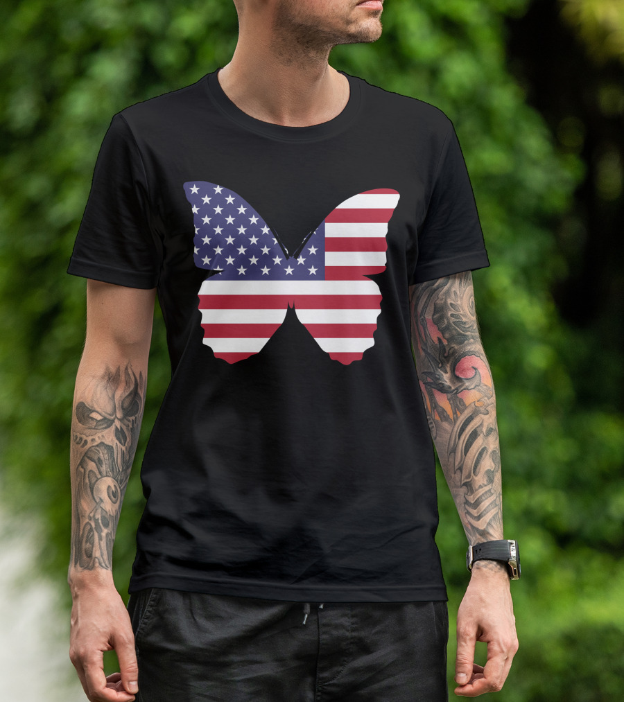 American Flag Butterfly T-Shirt