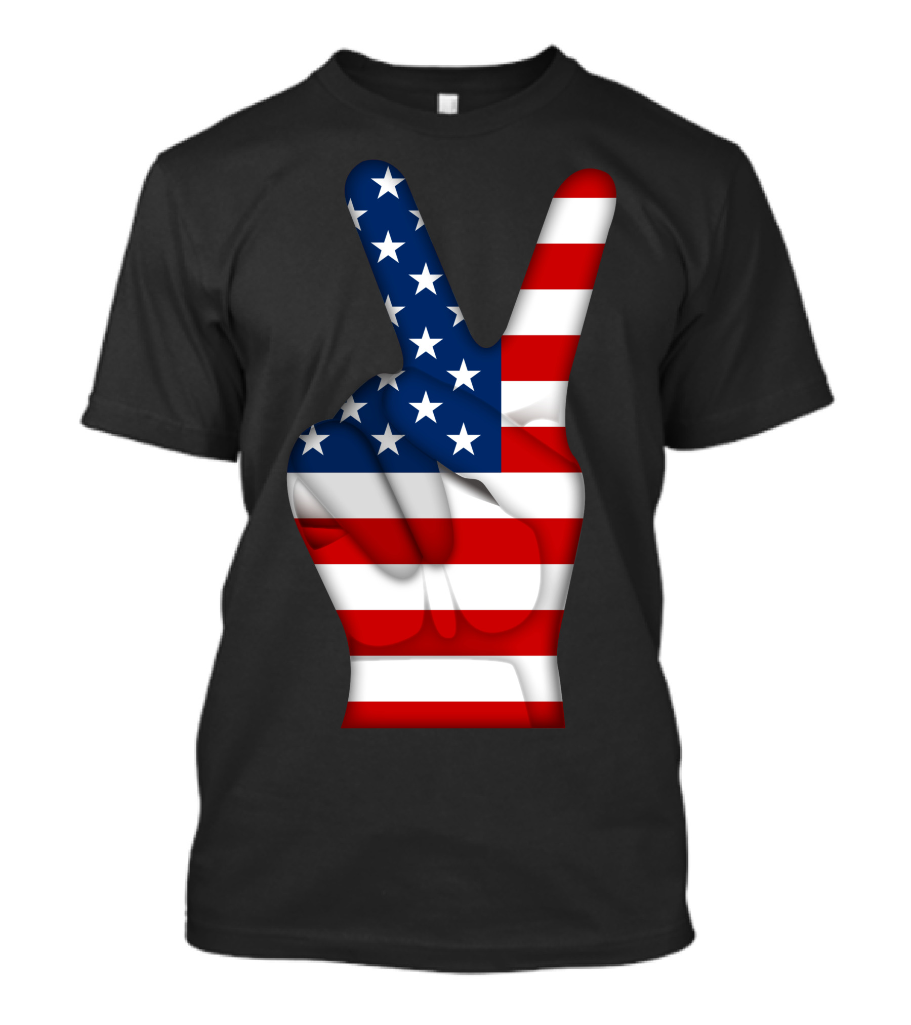 American Flag Peace Hand Gesture T-Shirt