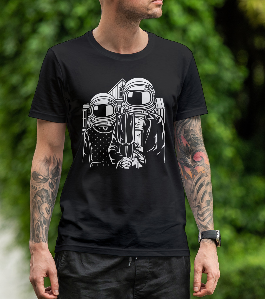 American Gothic Astronauts T-Shirt