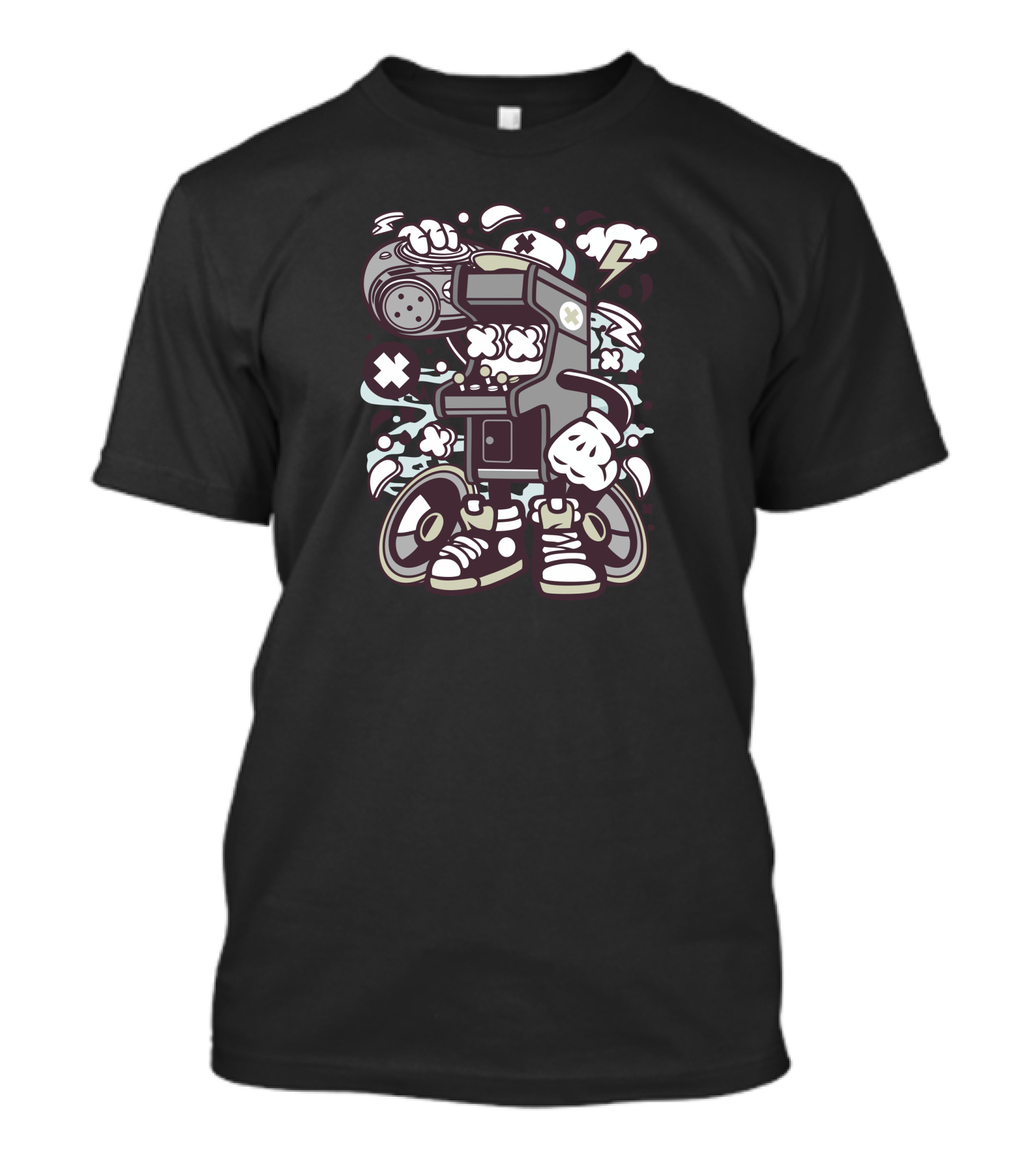 Arcade Game Boombox Character With Sneakers And Headphones T-Shirt